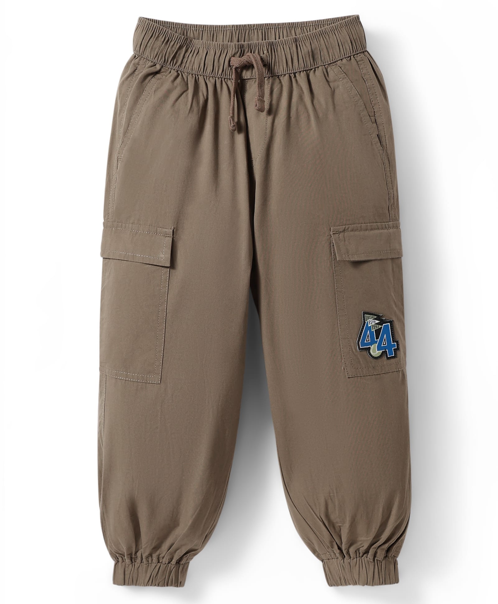 Pine Kids Cotton Elastane Woven Full Length Trouser with Cargo Pocket & Patch Detailing - Khaki-picture-13