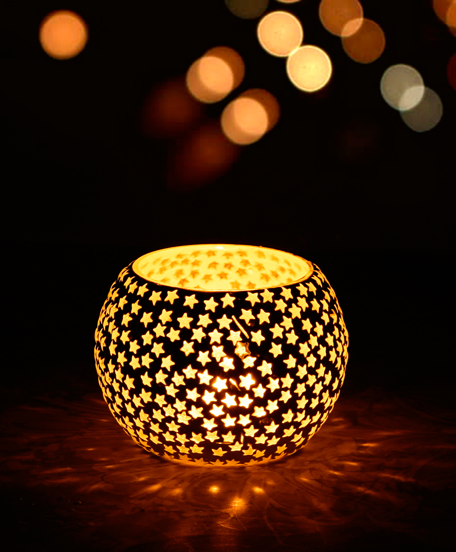 eCraftIndia Mosaic Glass Decorative Tea Light Holder/Diya-image-4