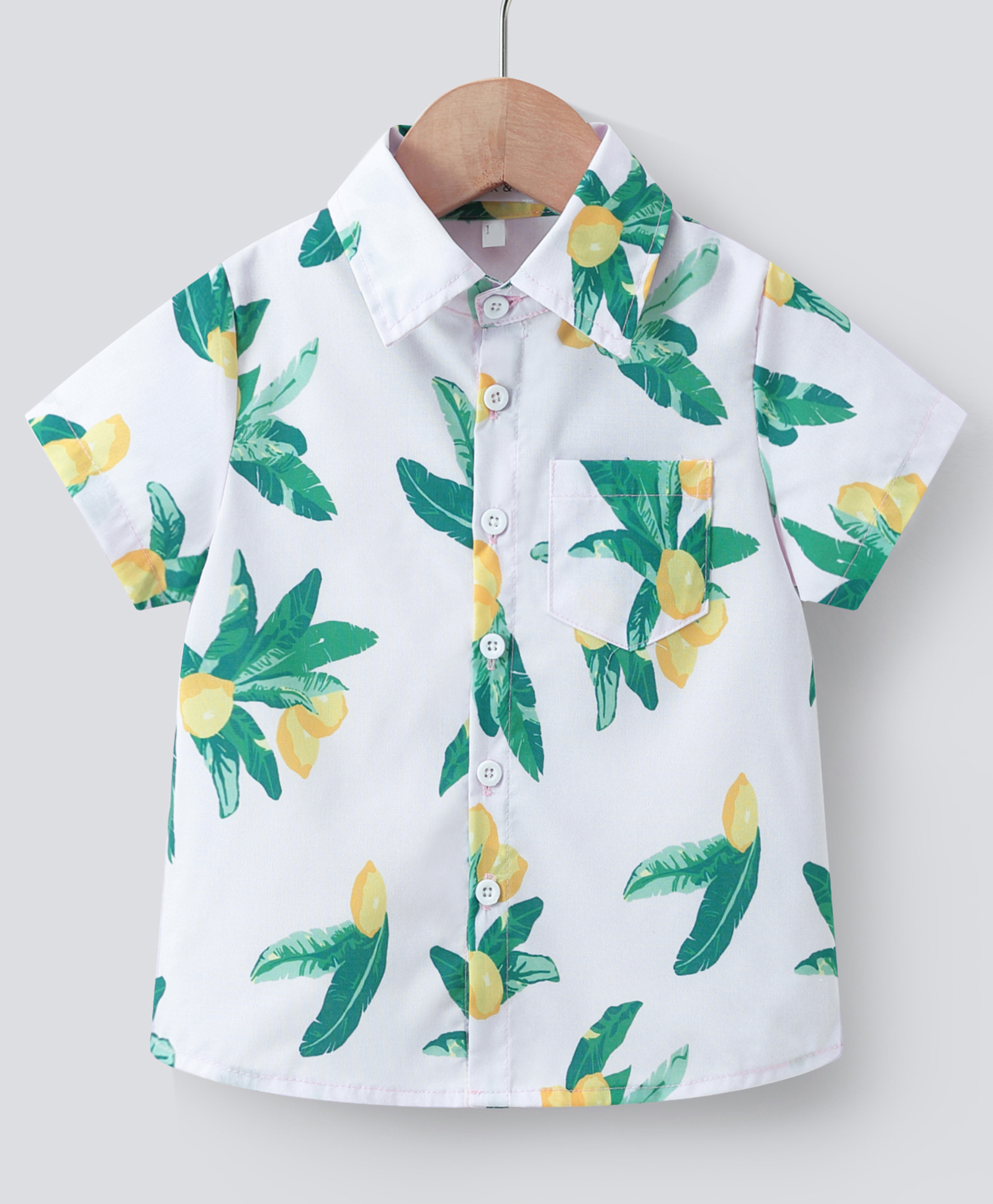 Mark & Mia Half Sleeves Shirt with Tropical Theme Print - White-image-8