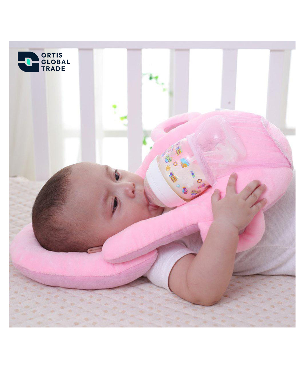 Ortis Baby Feeding Pillow & Head Protection Cushion Pink-image-22