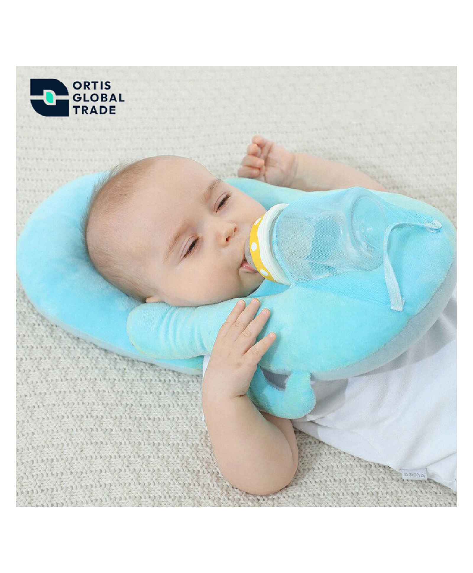 Ortis Baby Feeding Pillow & Head Protection Cushion Blue-image-3