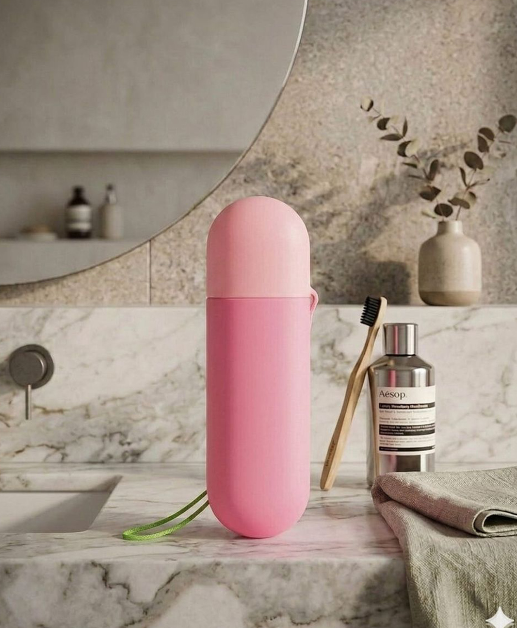 BOXOT IMPEX Plastic Unequetrend Travel Toothpaste Toothbrush Holder Cover - pink-image-48