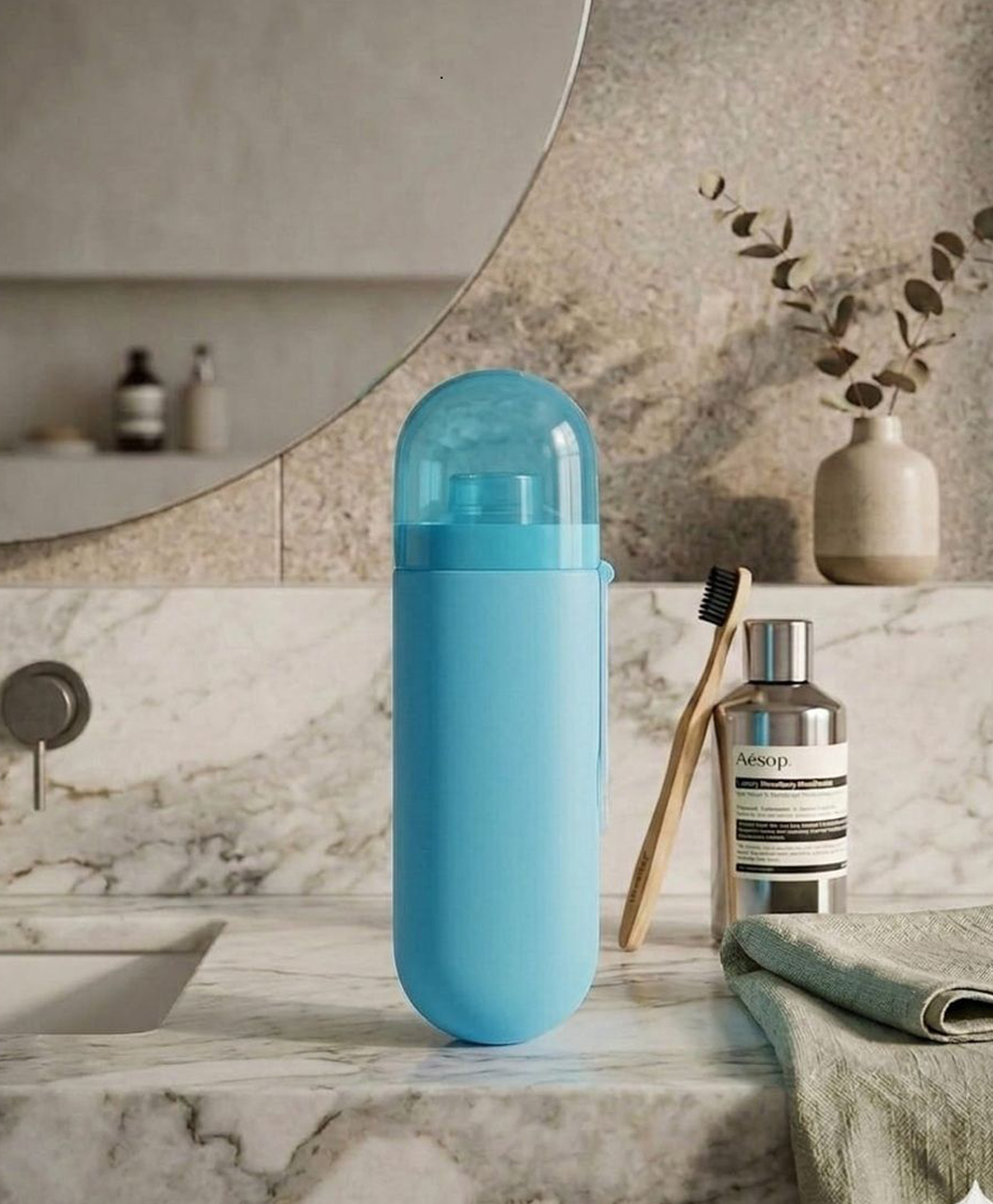 BOXOT IMPEX Plastic Unequetrend Travel Toothpaste Toothbrush Holder Cover -blue-picture-13