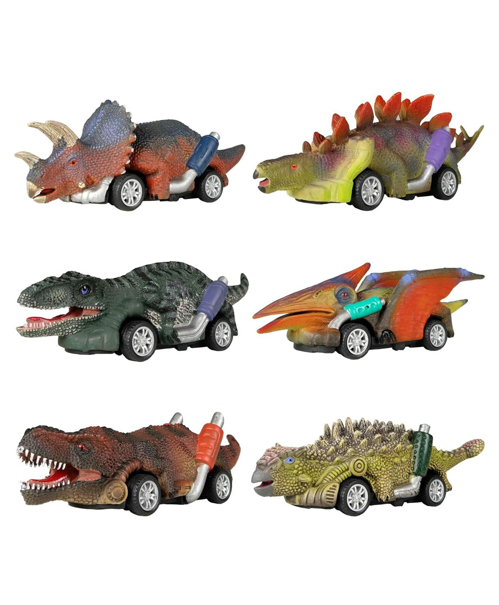 BitFeex Dinosaur Toy Pull Back Cars Dinosaur Toy Friction Vehicles- Pack of 6-image-13