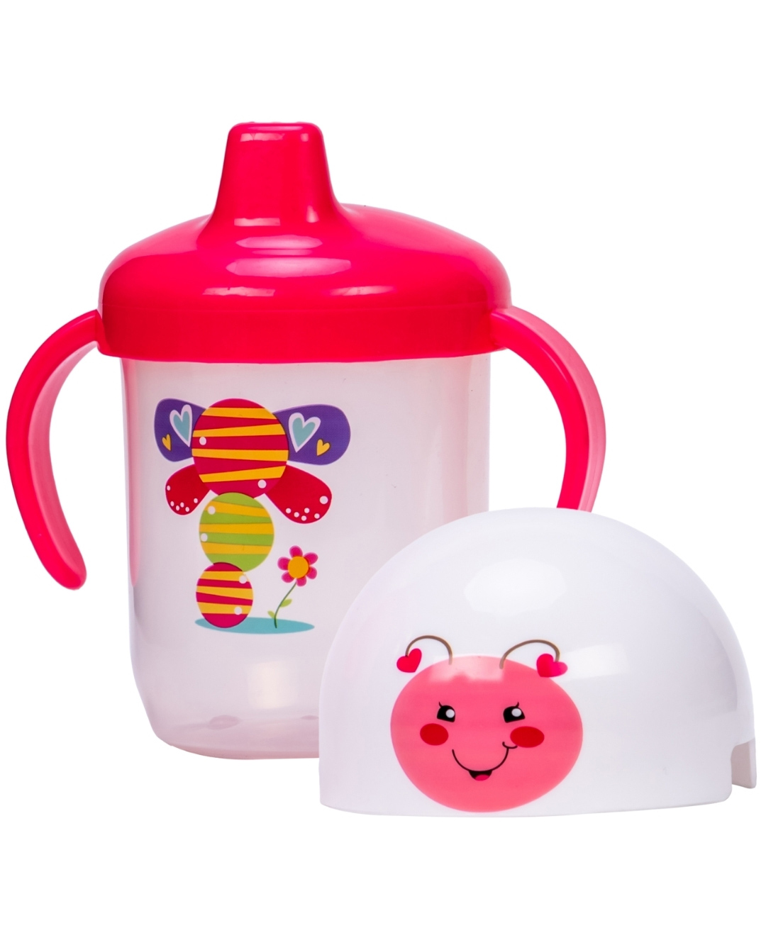 Adore SPINHX Duck Bill/ Hard Spout Sipper with Twin Handle & Hygiene Cap- 250ml- Pink-image-4