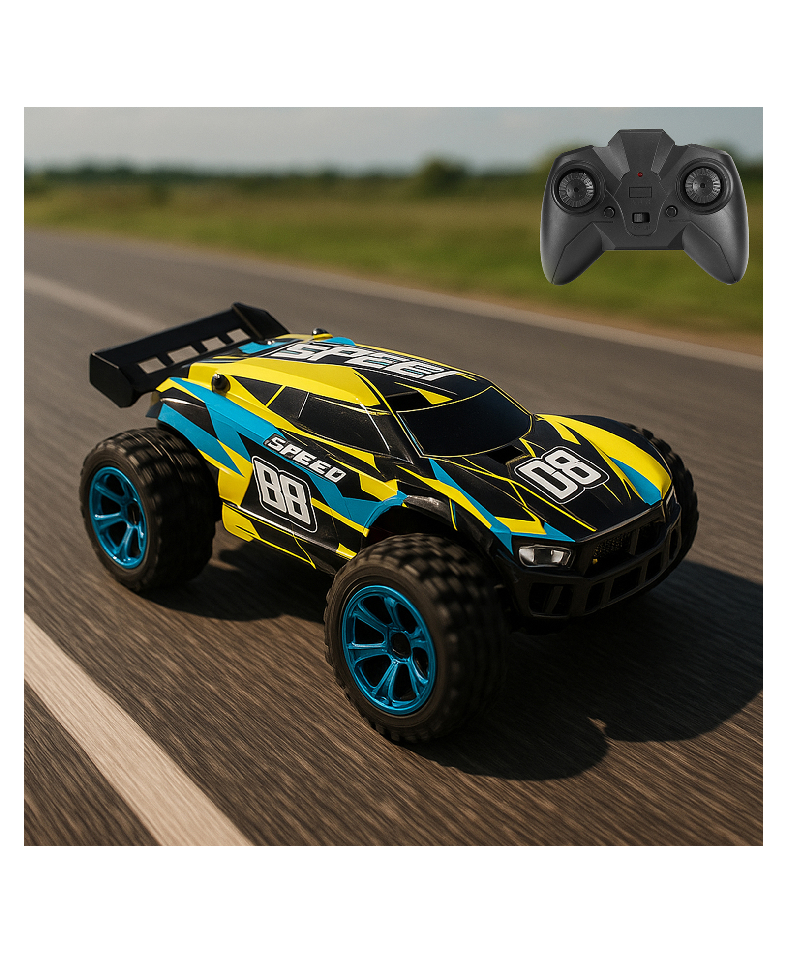 Tinyberg Speedster Remote Control Speed Car, High Speed With Rechargeable Battery I Gifting Car for 4 years + Kids| BIS Certified- Blue Thunderbolt