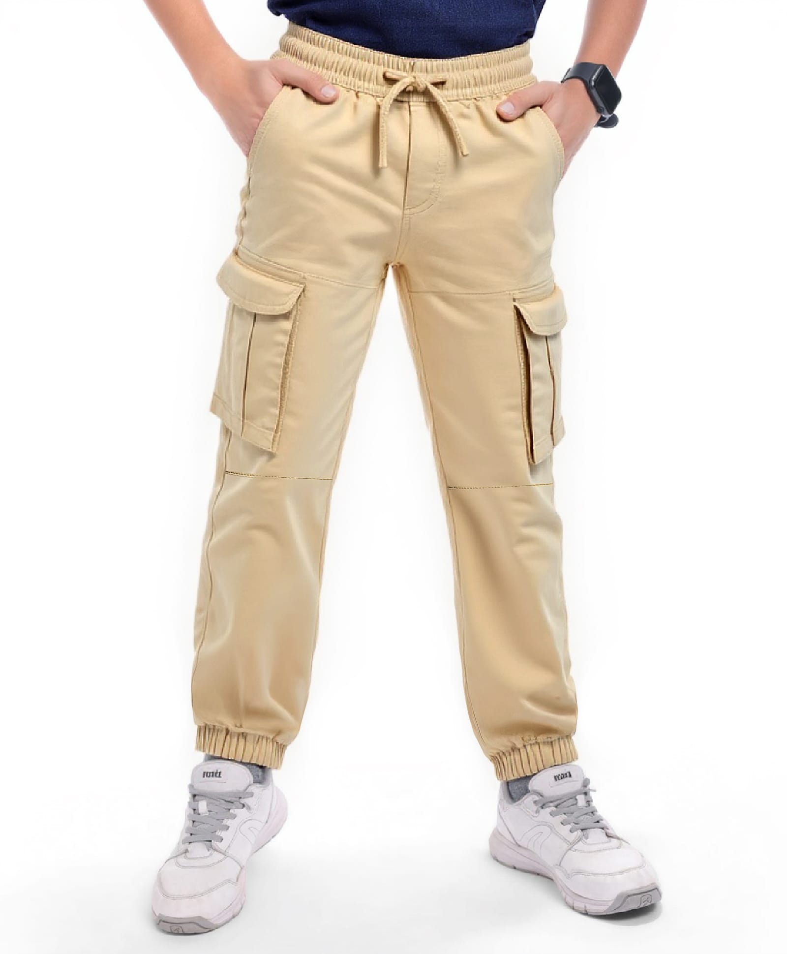Pine Kids Cotton Woven Full LengthSolid Color Trouser with Pocket - Beige-picture-37