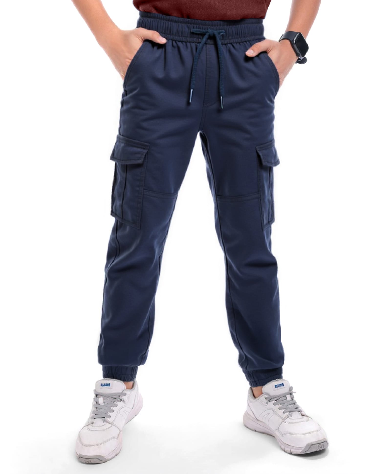 Pine Kids Cotton Woven Full LengthSolid Color Trouser with Pocket - Navy Blue-picture-21