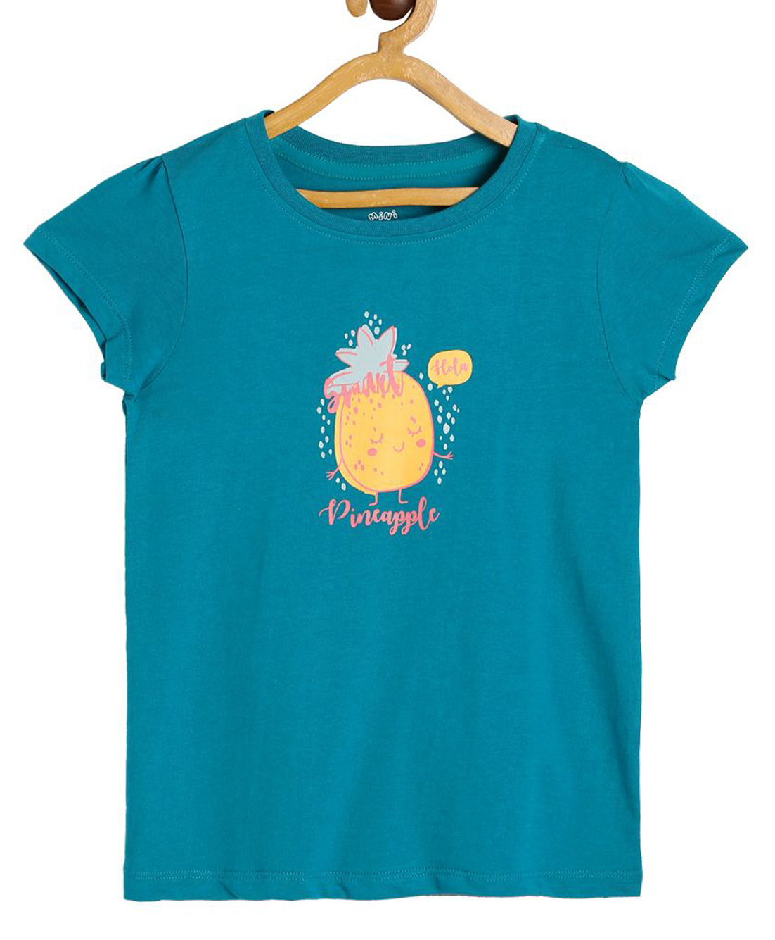 MINI KLUB Cotton Half Sleeves Pineapple Printed Top - Blue-picture-25