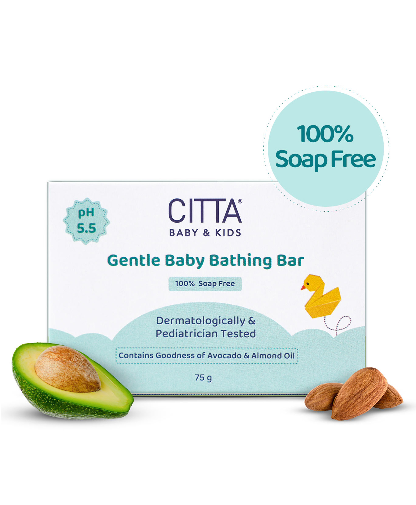 CITTA Gentle Baby Bathing Bar | 100% soap-free | Gently cleanses| Prevents dryness | Dermatologist & Pediatrician Tested | 75g-picture-21