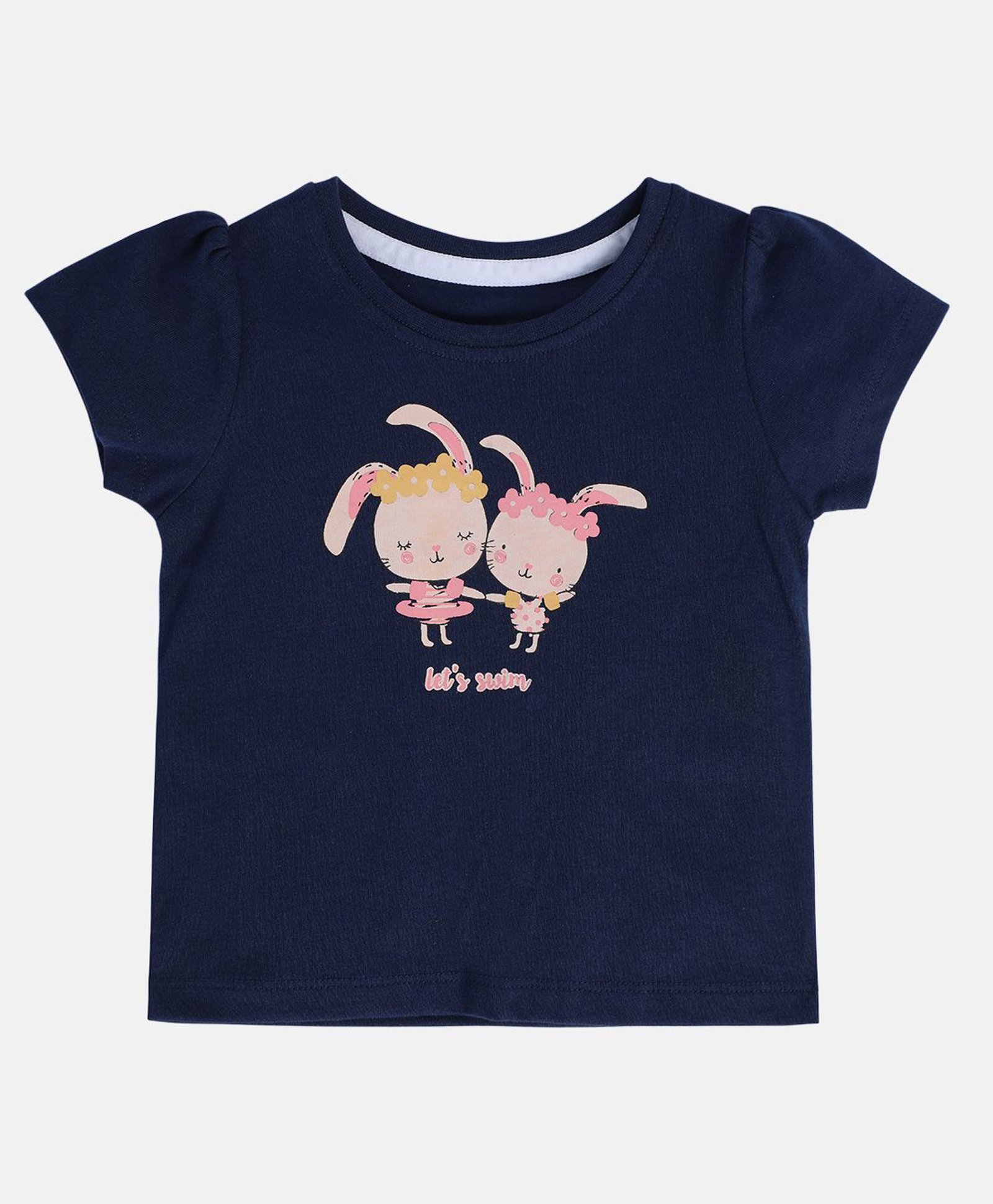 MINI KLUB Cotton Half Sleeves Bunny Printed Top - Blue-picture-30