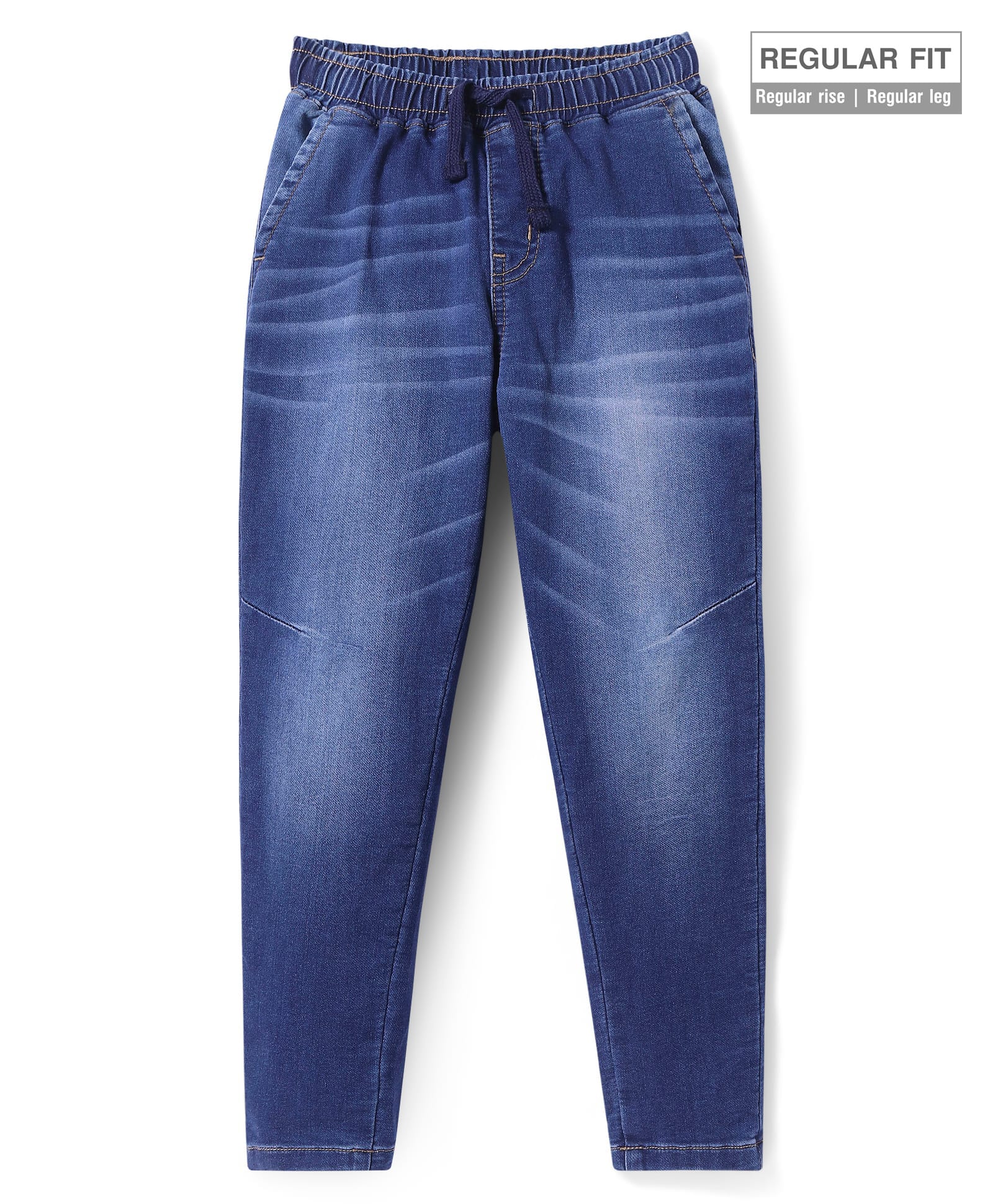 Pine Kids Denim Woven Full Length Washed Jeans - Navy Blue-picture-15