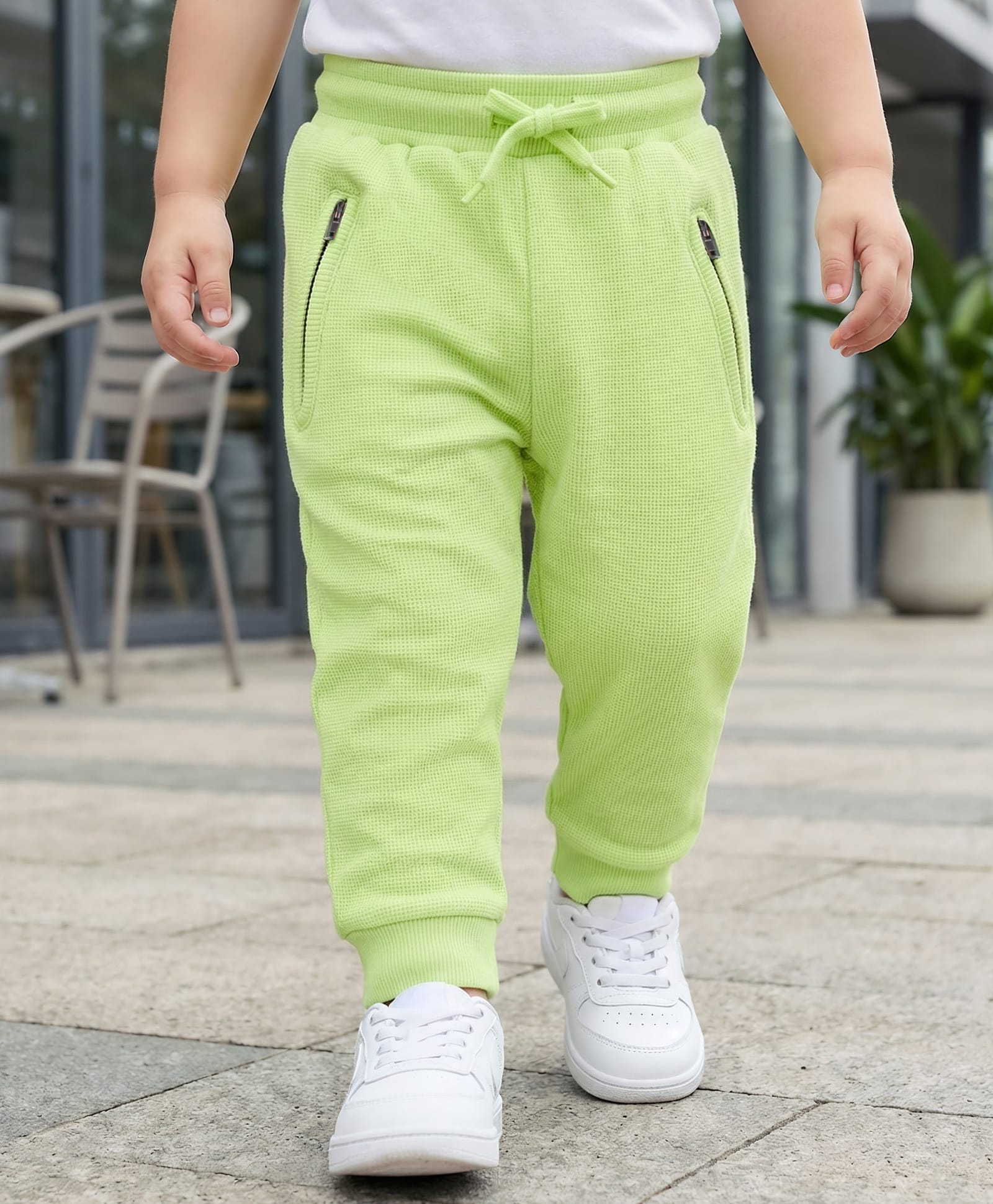 Babyoye 100% Cotton Knit Full Length Waffle Lounge Pants - Neon Green-picture-11