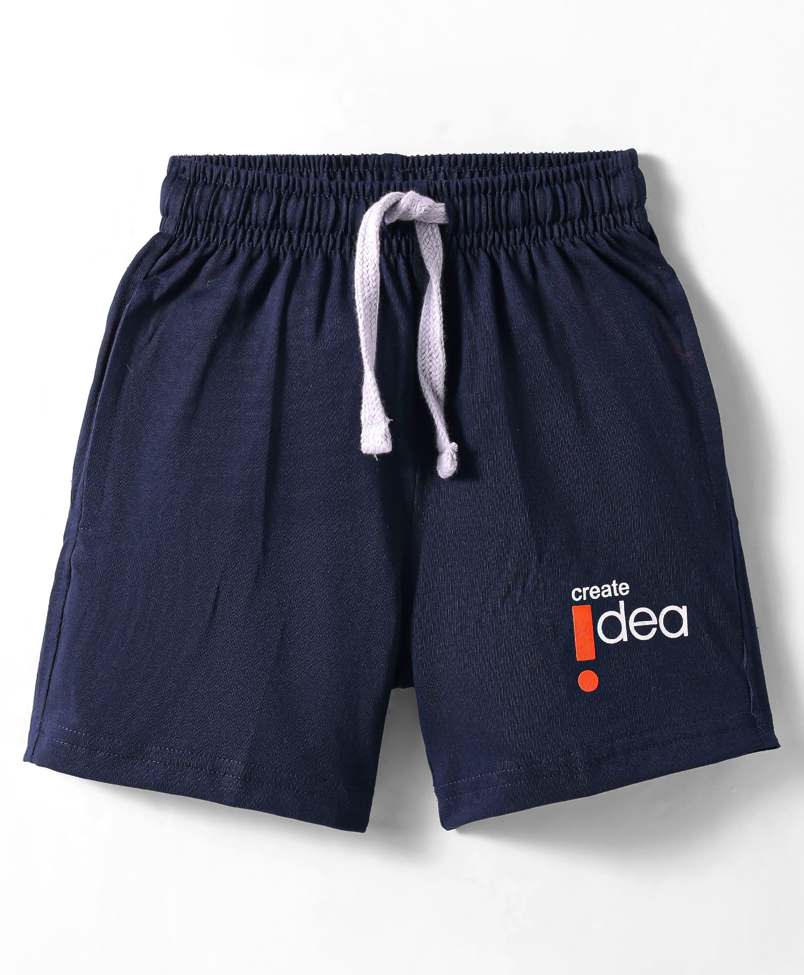 Doreme Terry Knit Knee Length Shorts With Text Print - Navy Blue-picture-14