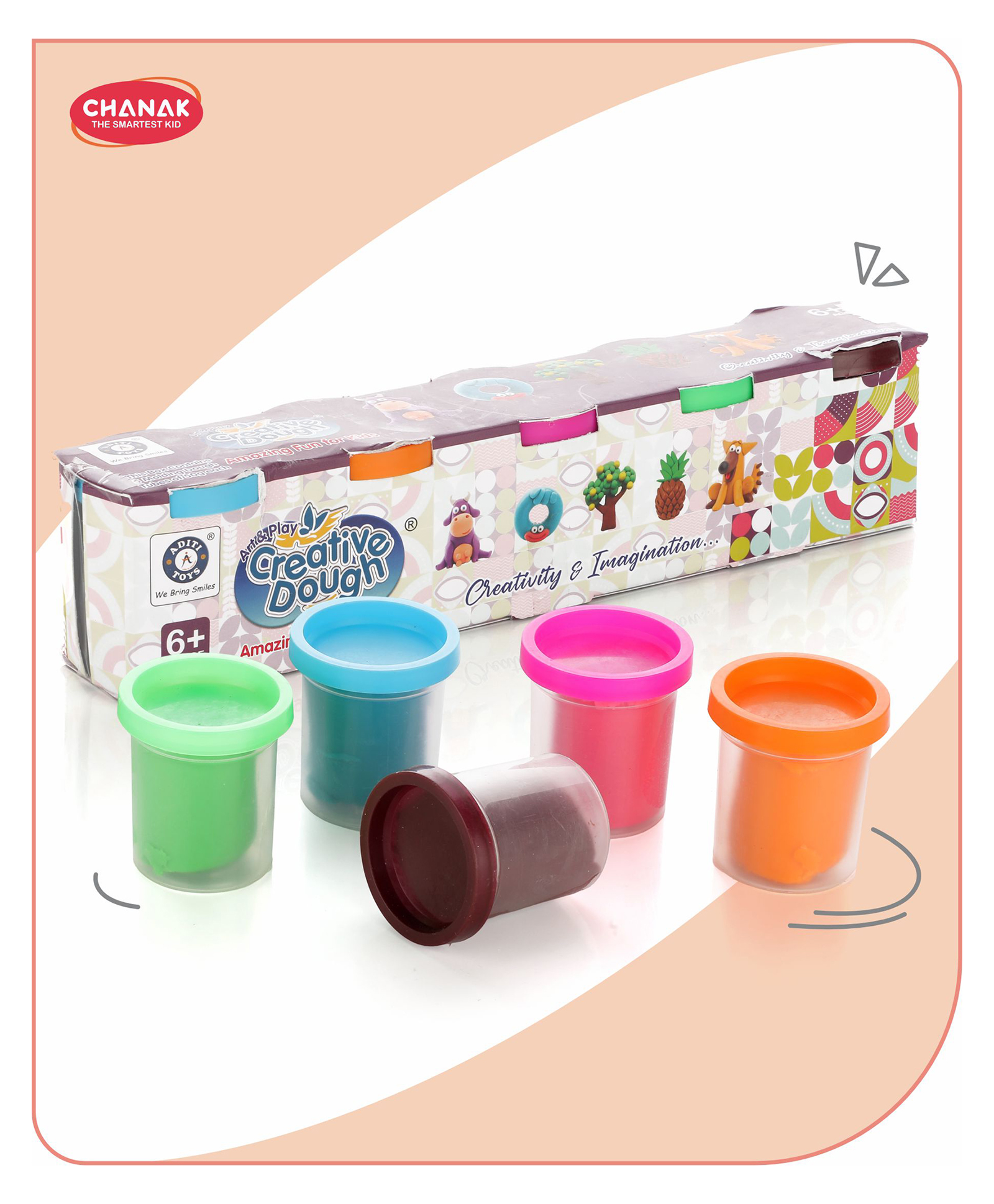 Aditi Toys Creative Dough Refill Pack - Set of 5 Multicolor Dough Packs for Kids' Craft and Creativity-image-6