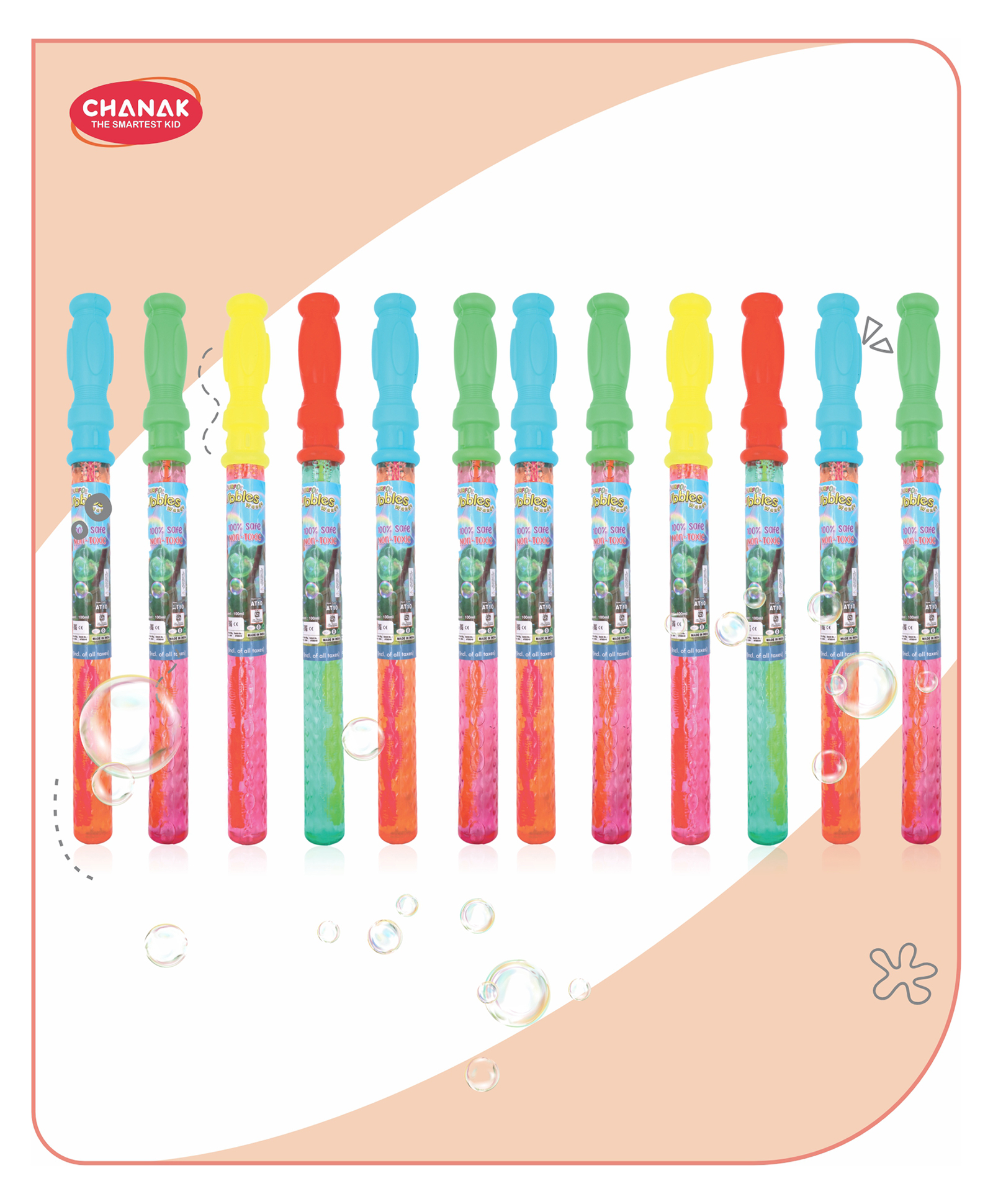 Aditi Toys Magical Bubble Wands - Pack of 12 Colorful Bubble Sticks for Kids, Endless Fun with Bubble Solution-image-39