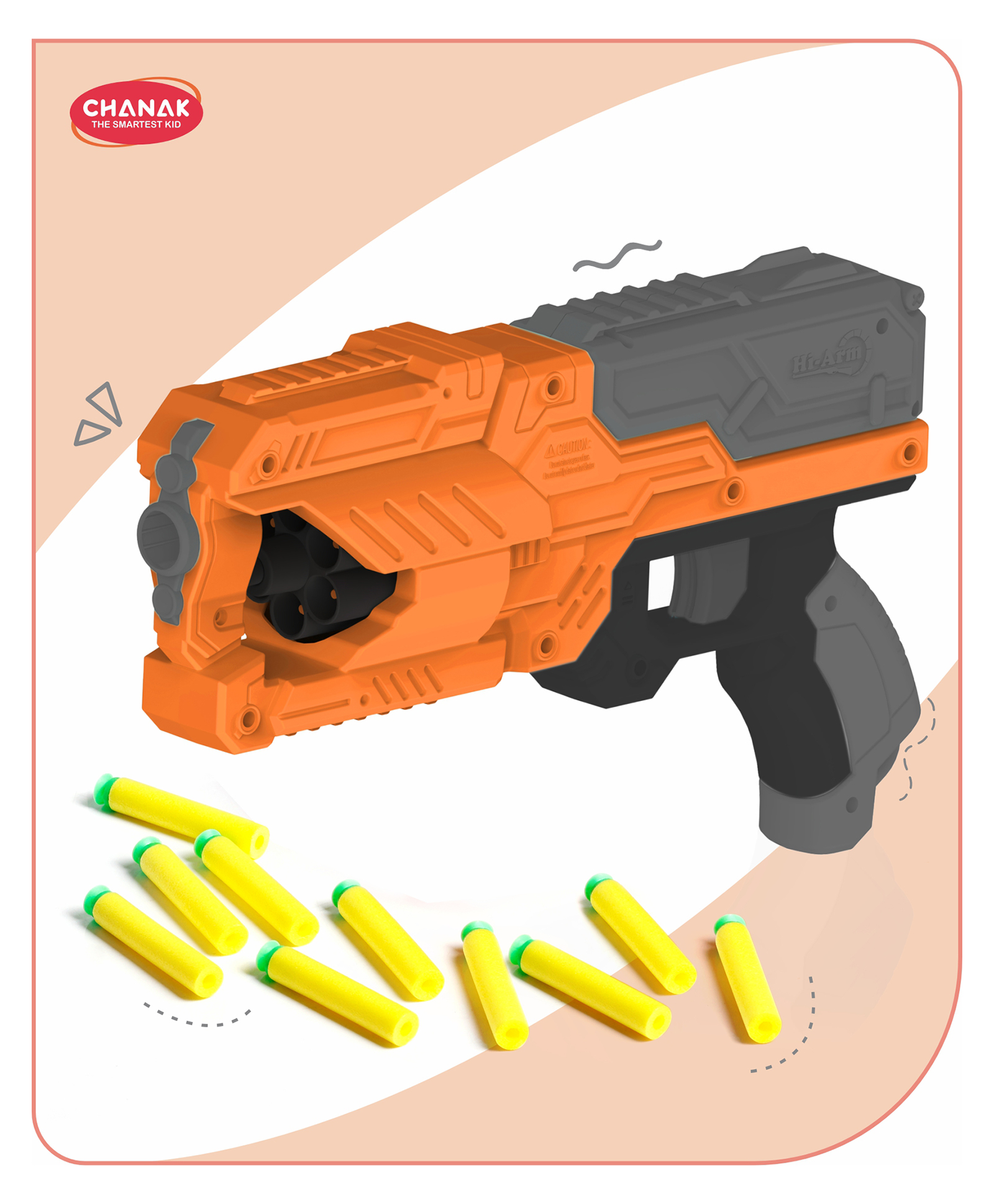 Aditi Toys High-Performance Six-Fire Soft Bullet Toy Gun - Rotating Drum Blaster with 10 Soft Bullets, Accurate Upto 45 Feet, BIS Approved-image-14