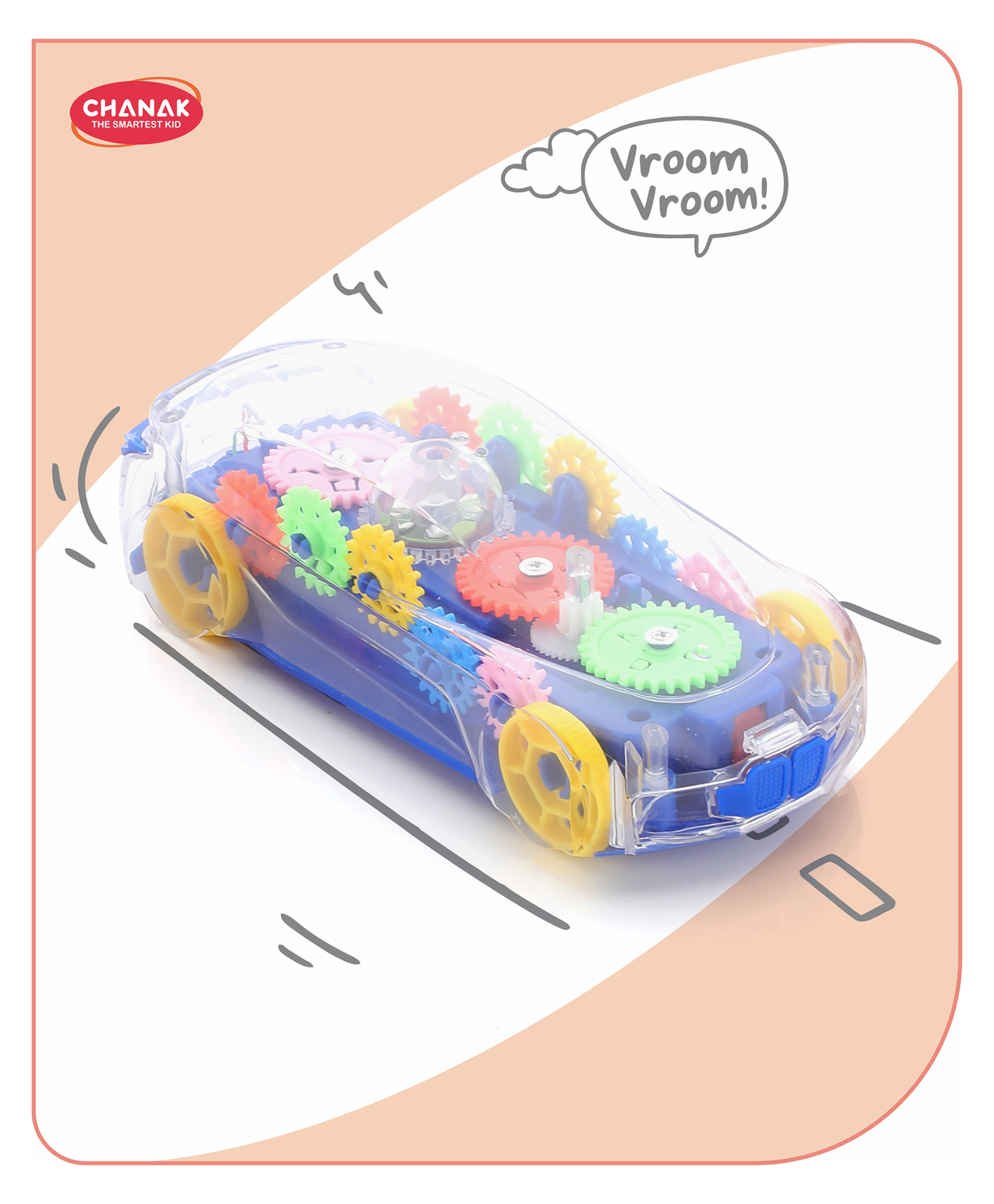 Aditi Toys Transparent Gear Car Toy - Electric Music and Light Car for Kids, 3D Concept with 360-Degree Rotation (Dark Blue)-picture-12