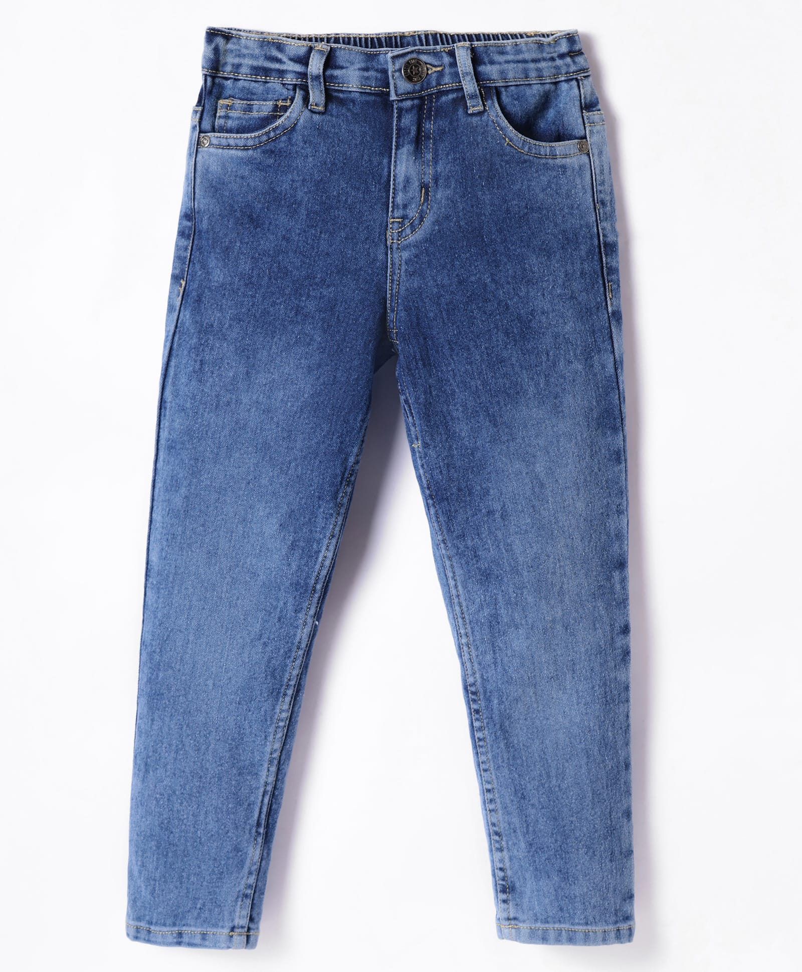 kookie kids india Kookie Kids Woven Full Length Solid Denim Jeans - Light Blue-picture-27