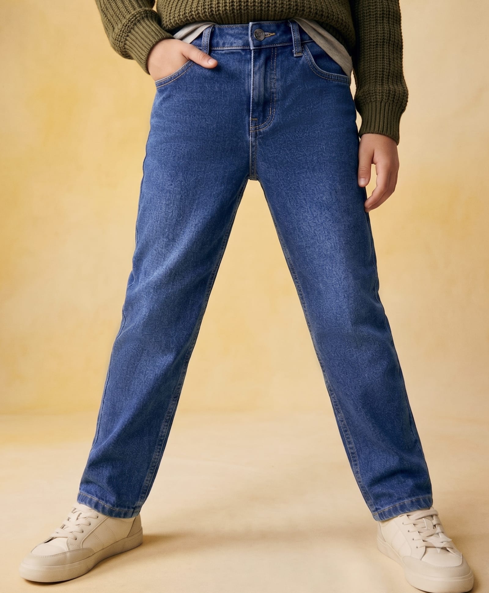 kookie kids india Kookie Kids Denim Woven Full Length Solid Color Jeans - Blue-picture-36