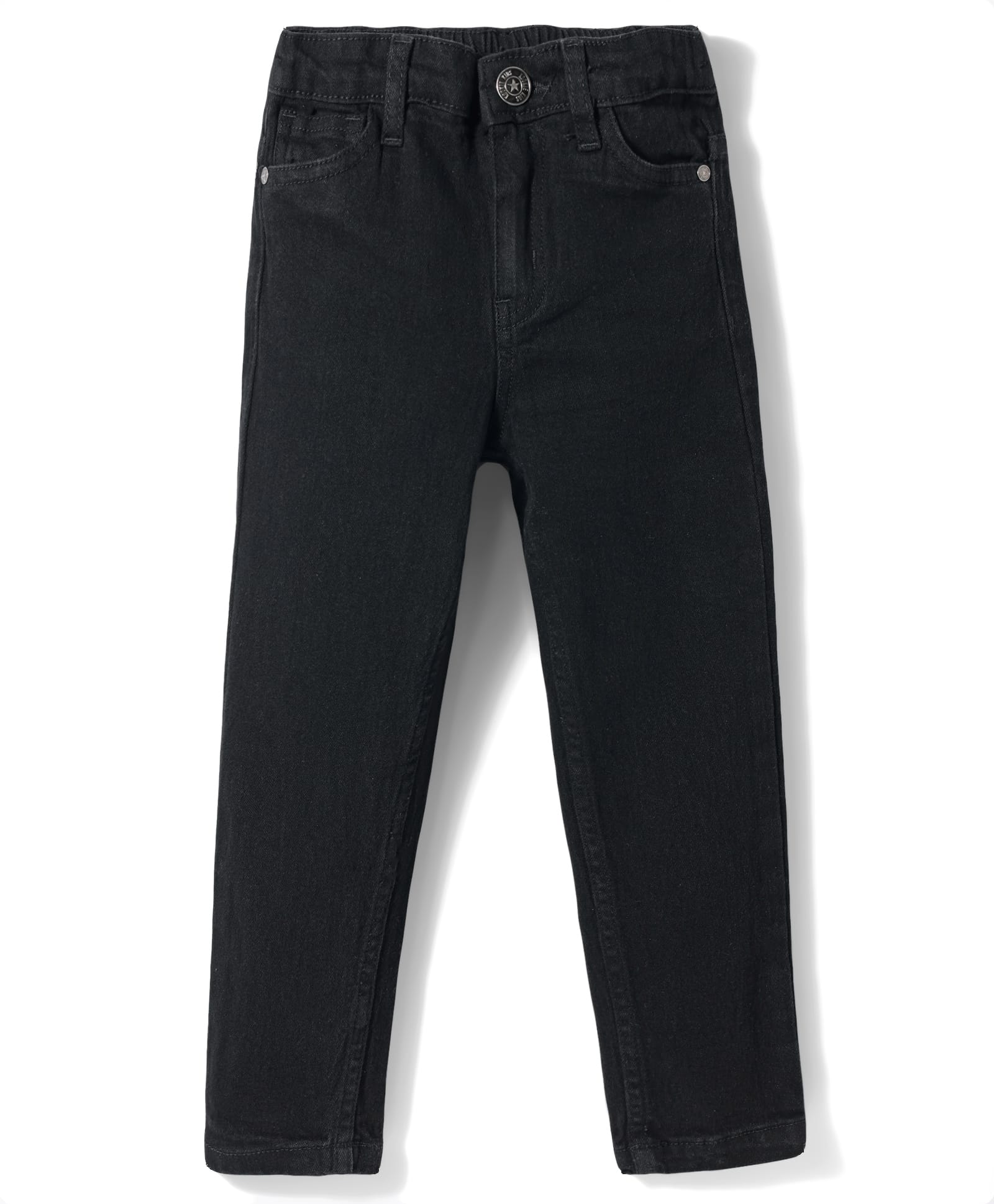 Kookie Kids Woven Full Length Solid Denim Jeans - Black