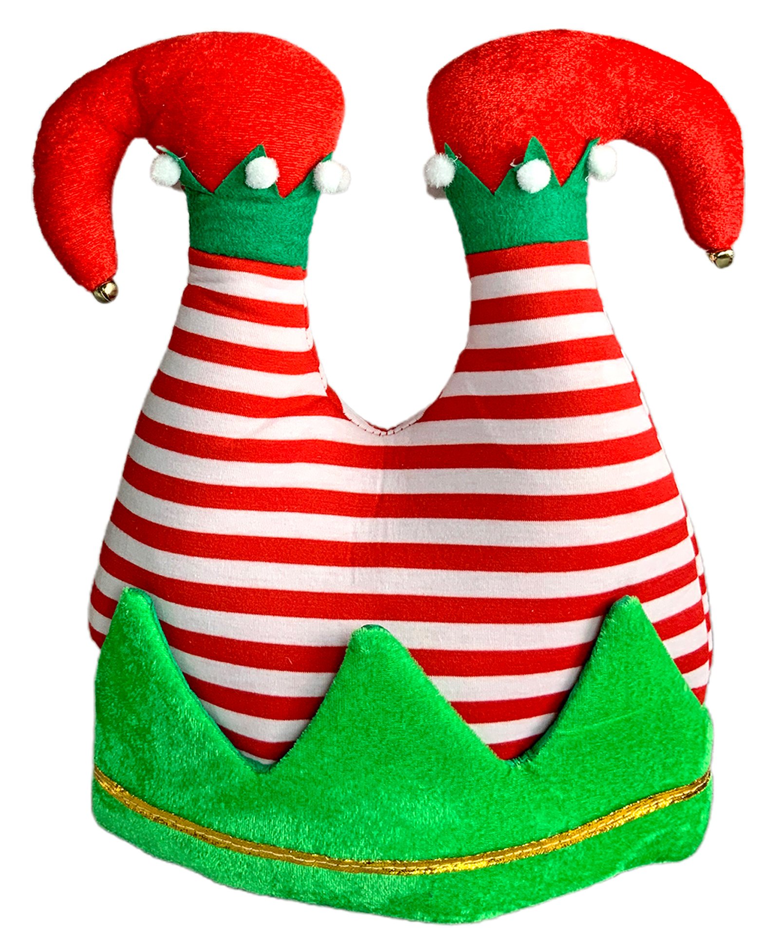 Little Surprise Box Christmas Theme Velvet Elf Legs Designed Striped Cap - Multi Colour-picture-25