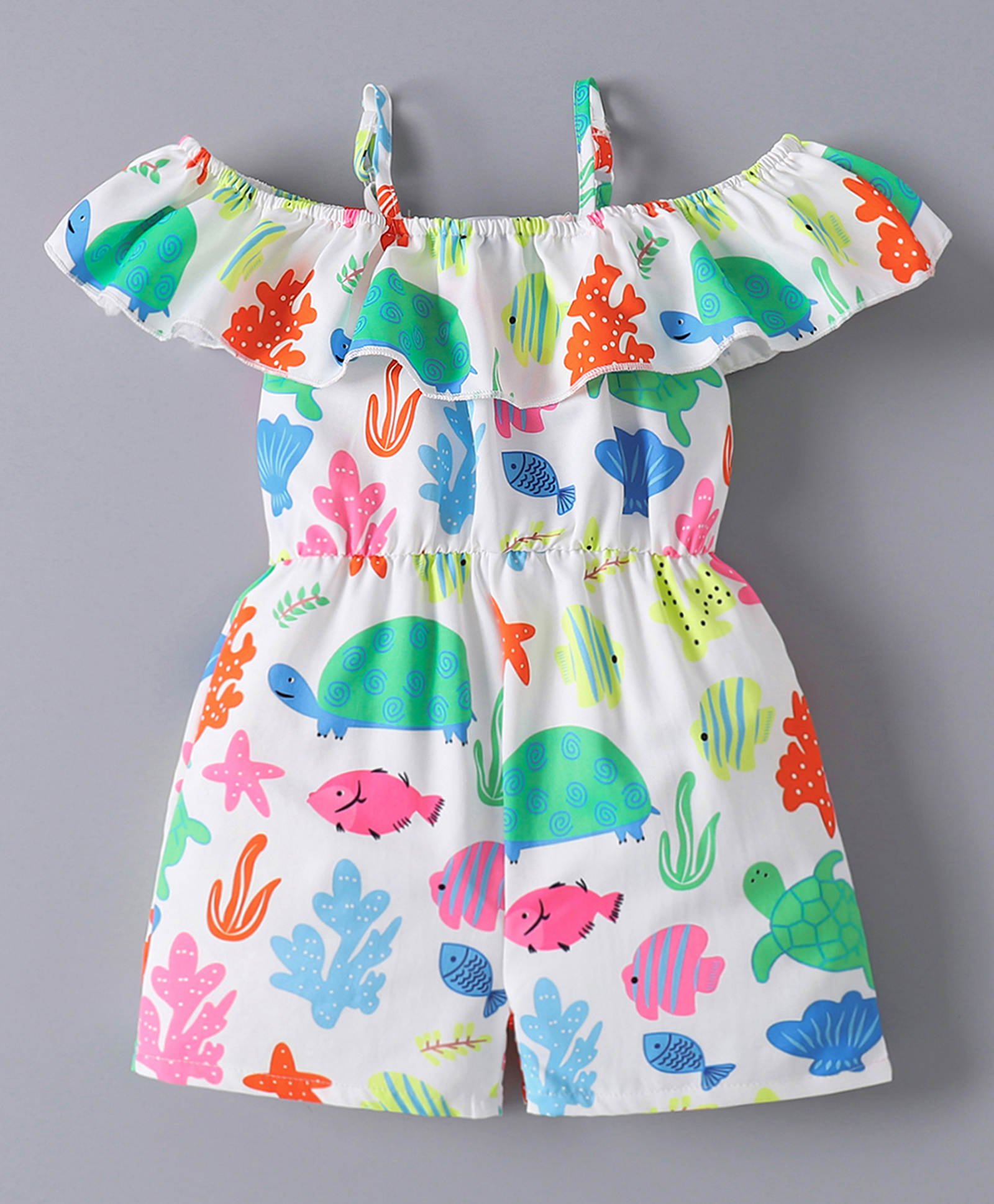 Mark & Mia Cold Shoulder Jumpsuit with Fish Print - White-picture-16