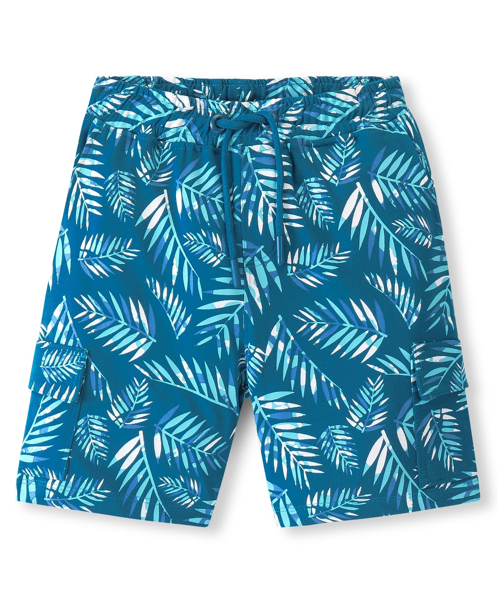 Pine Kids Looper Above Knee Length Leaves Printed Shorts - Blue-picture-13