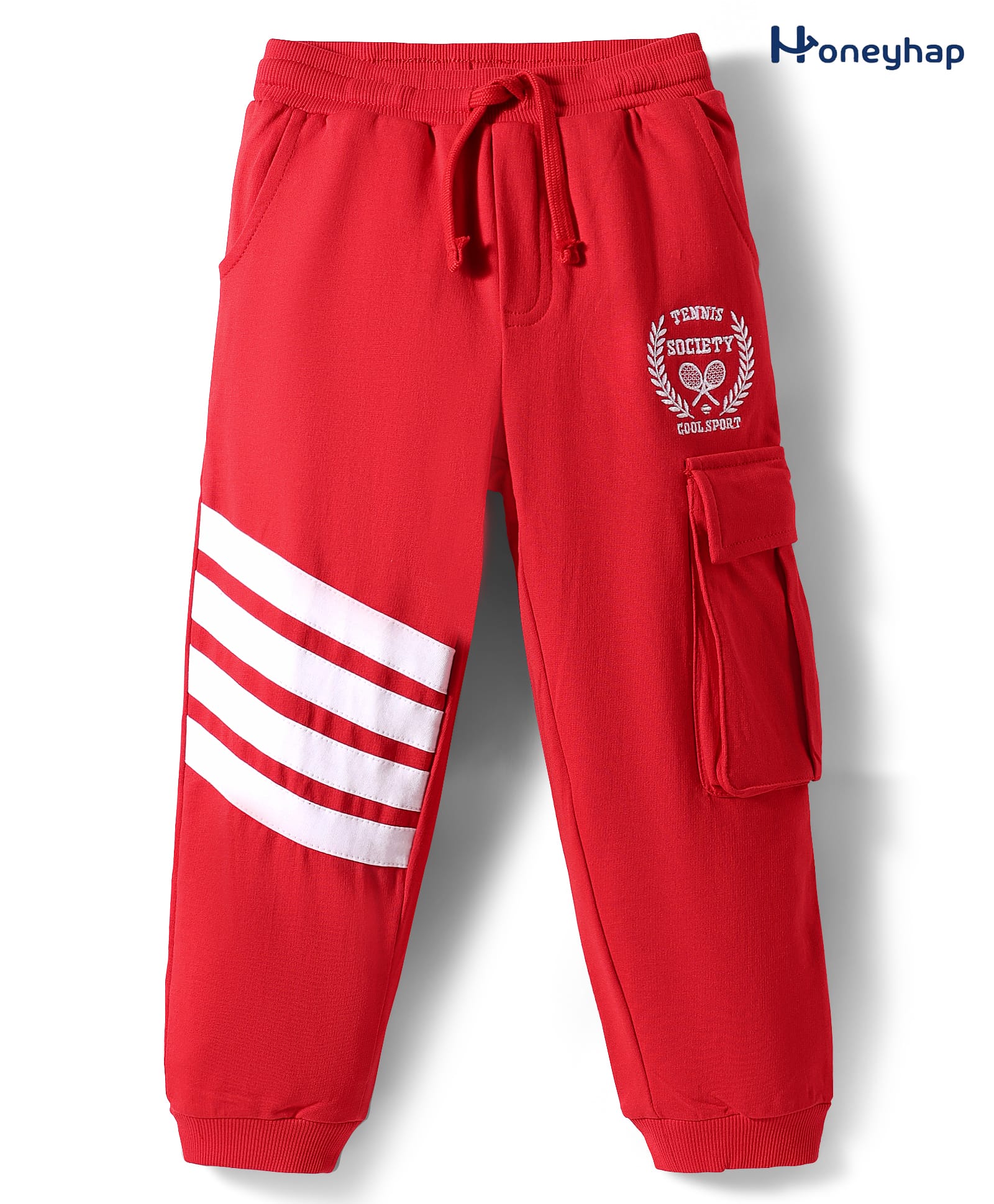 Honeyhap Premium100% Cotton Knit Full Length Lounge Pant with Bio Finish Brave Print - High Risk Red-picture-11