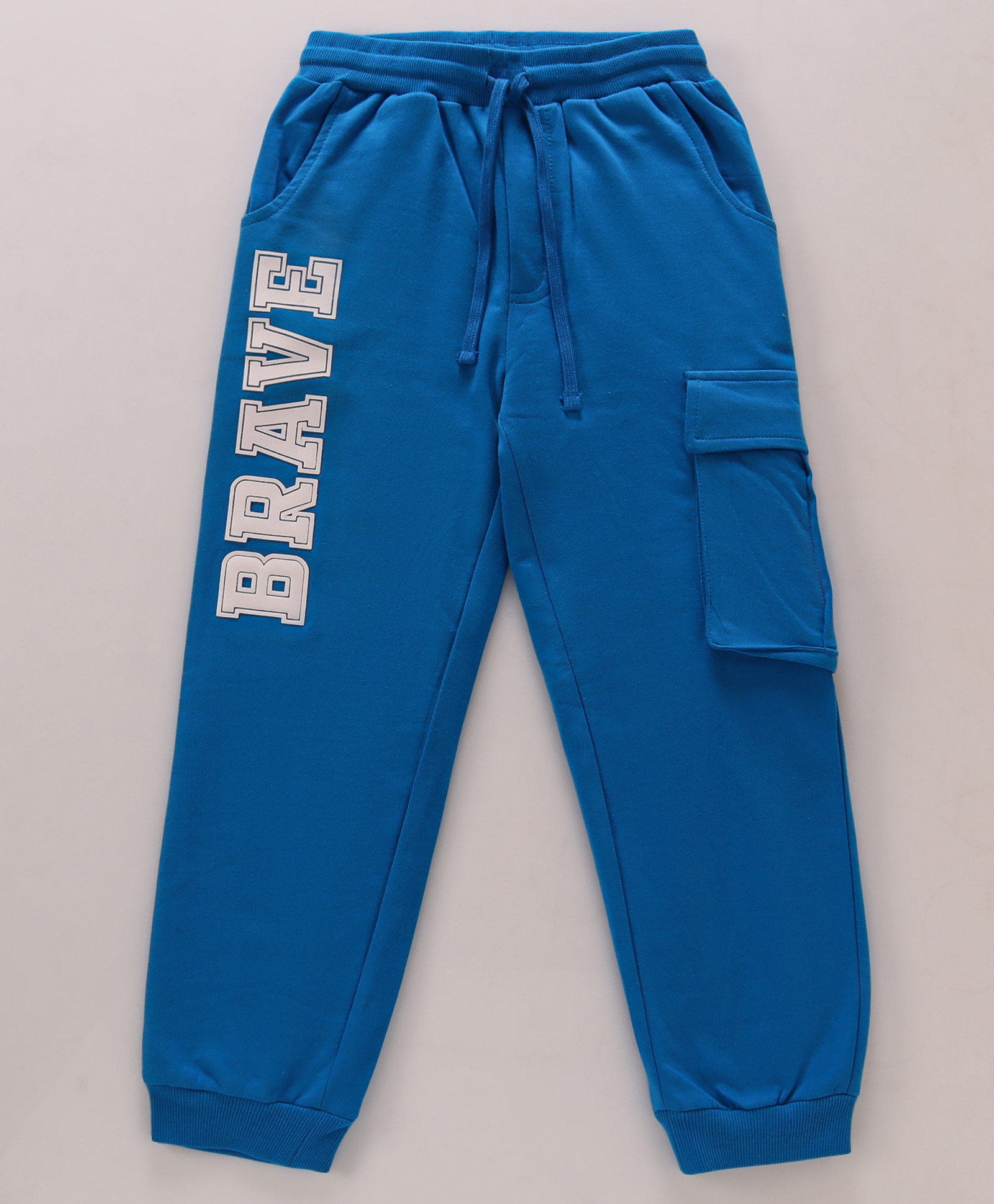 Honeyhap Premium100% Cotton Knit Full Length Lounge Pant with Bio Finish Brave Print - Indigo Bunting-picture-10