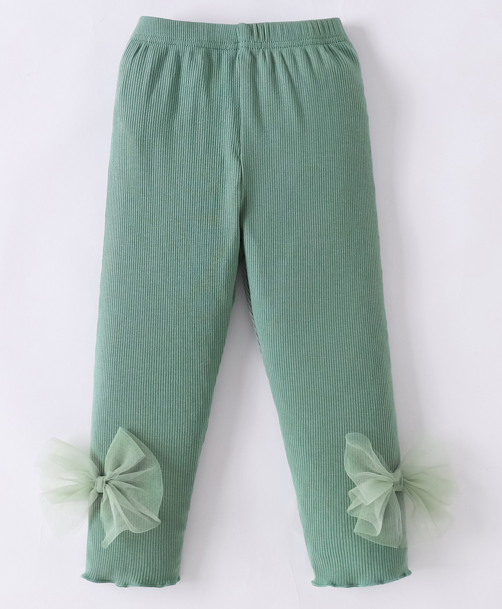 Mark & Mia Viscose Solid Color Leggings with Bow Applique - Mint-picture-10