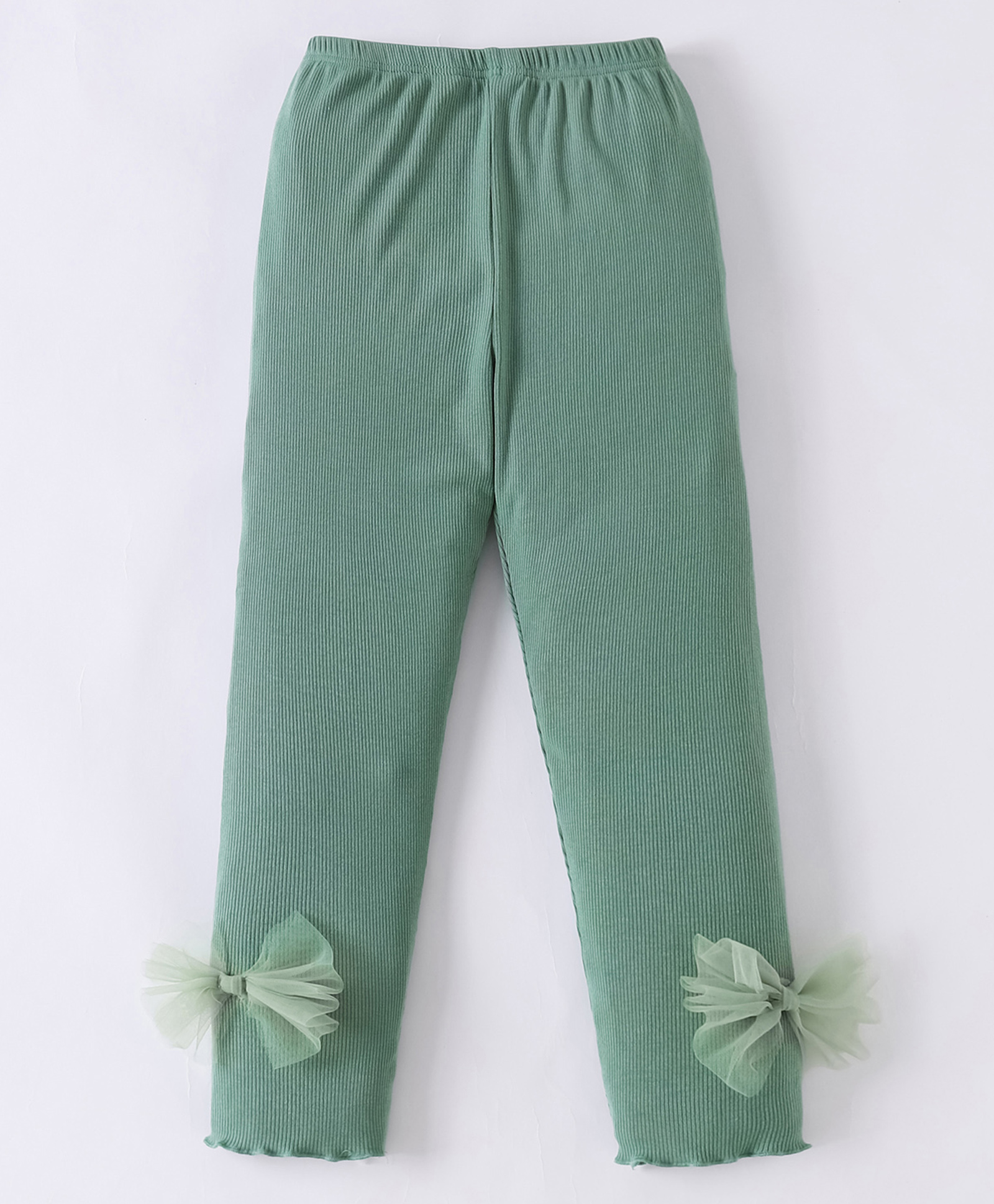 Mark & Mia Viscose Solid Color Leggings with Bow Applique - Mint-picture-27