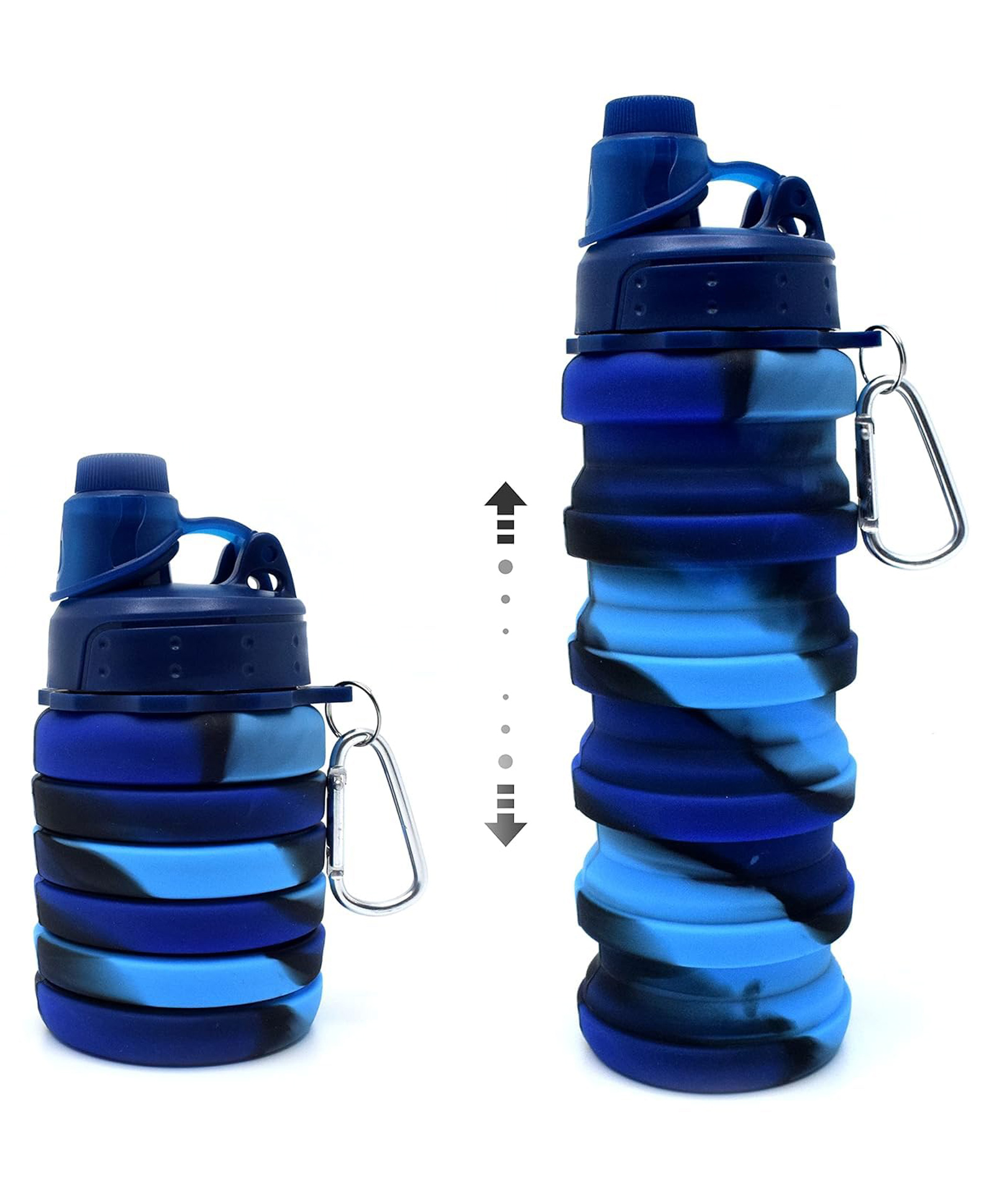AKN TOYS Silicone Sipper Water Bottle For Kids For Sports, Trekking, Cycling, Gym, School Water Bottle With Snap Hook, Navy Blue (Pack Of 1), 500 ml-image-41