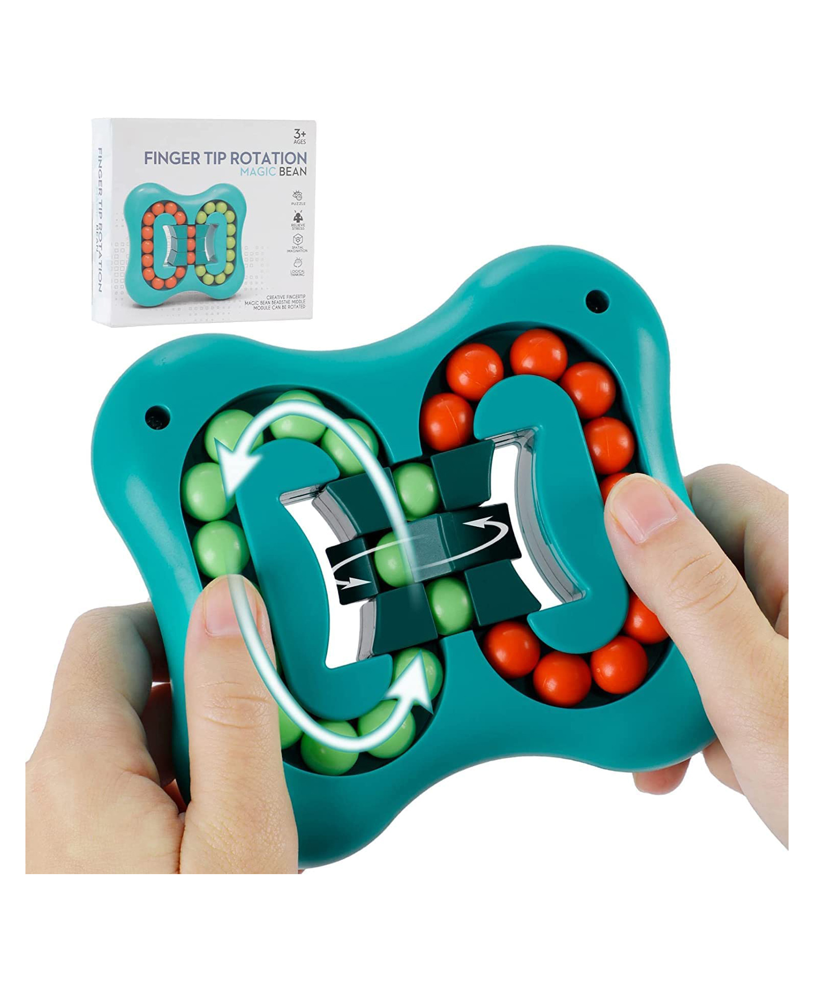Azhari Magic Bean Cube Rotating Decompression Finger Gyro Ball Spinning Magic Bean Spinner Toy Stress Relief Rotation Cube Color May Vary-image-36