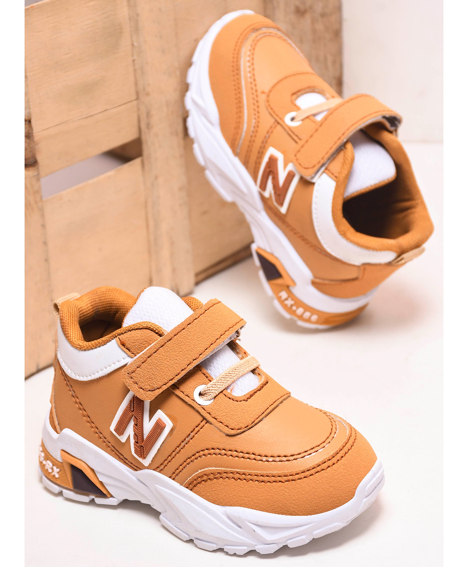 KATS N Patch Detailed Velcro Closure Sneakers - Beige-picture-29