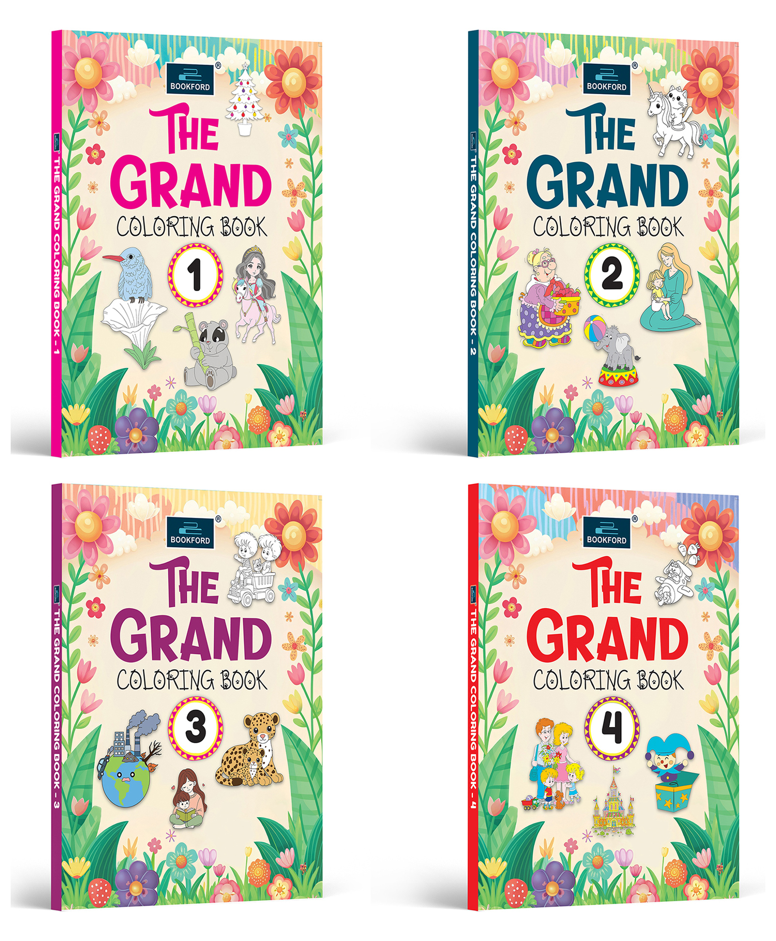 bookford publications The Grand Coloring Book - Set of 4 Books for Kids-picture-22