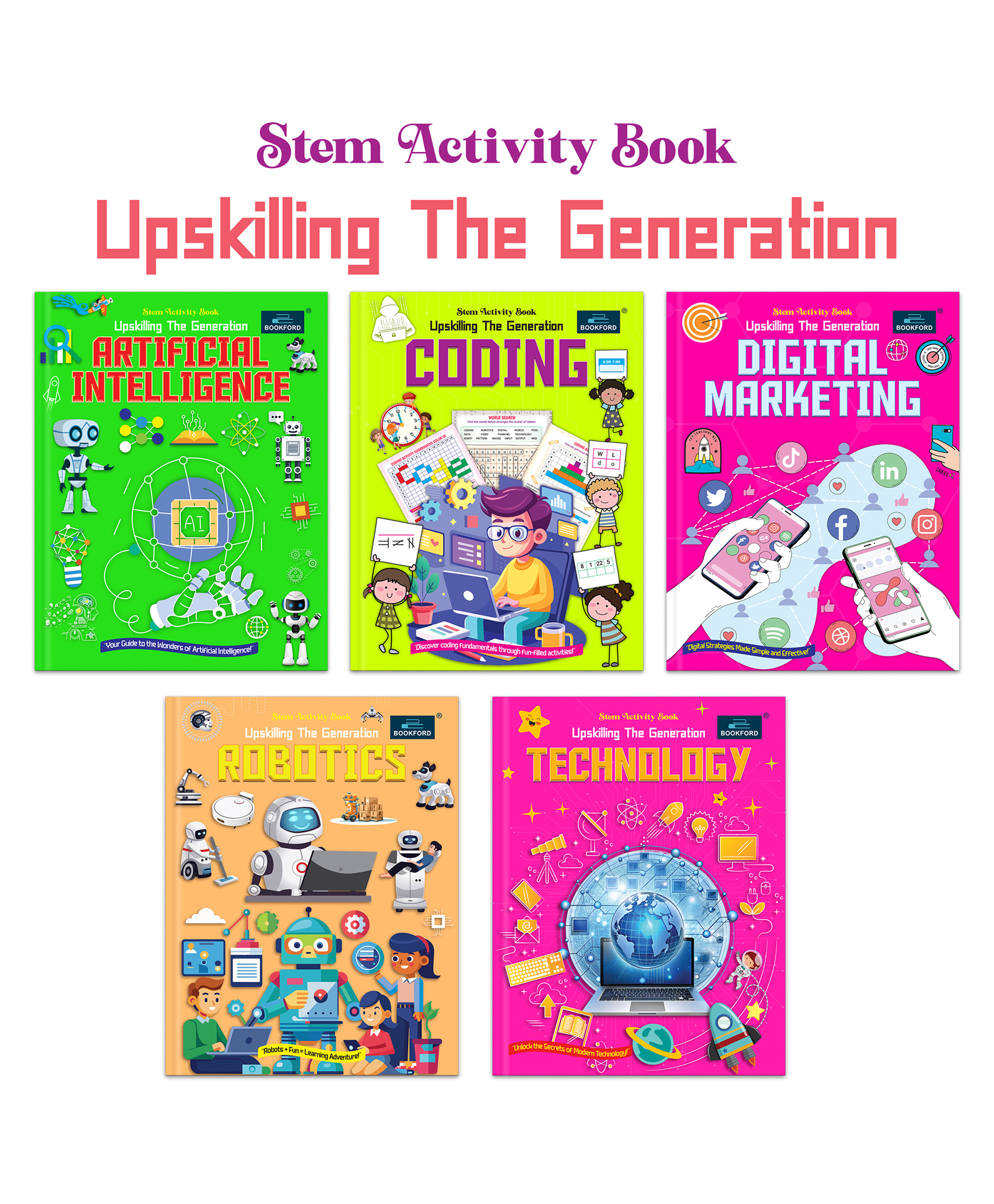 Stem Activity Book Upskilling The Generation for kids (Set of 5 books) - Artificial Intelligence, Coding, Digital Marketing, Robotics, Technology-image-47