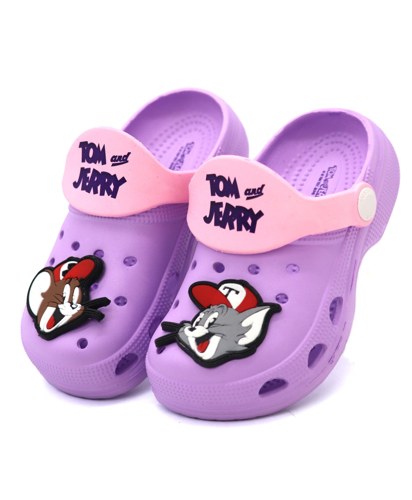 Svaar Tom & Jerry Featuring Characters Applique Detailed Perforated Clogs - Lavender-image-9