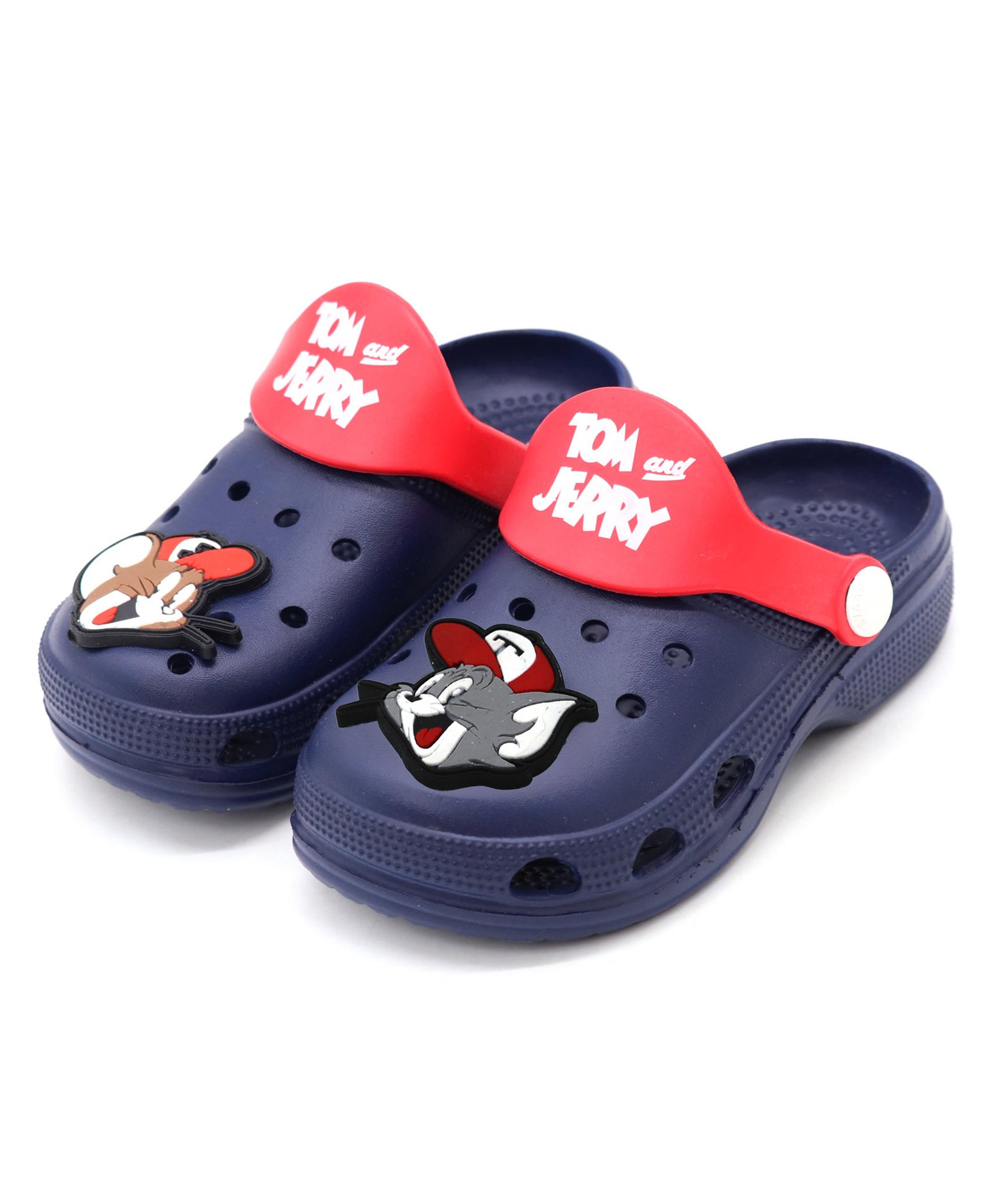 Svaar Tom & Jerry Featuring Characters Applique Detailed Perforated Clogs - Navy Blue-picture-19