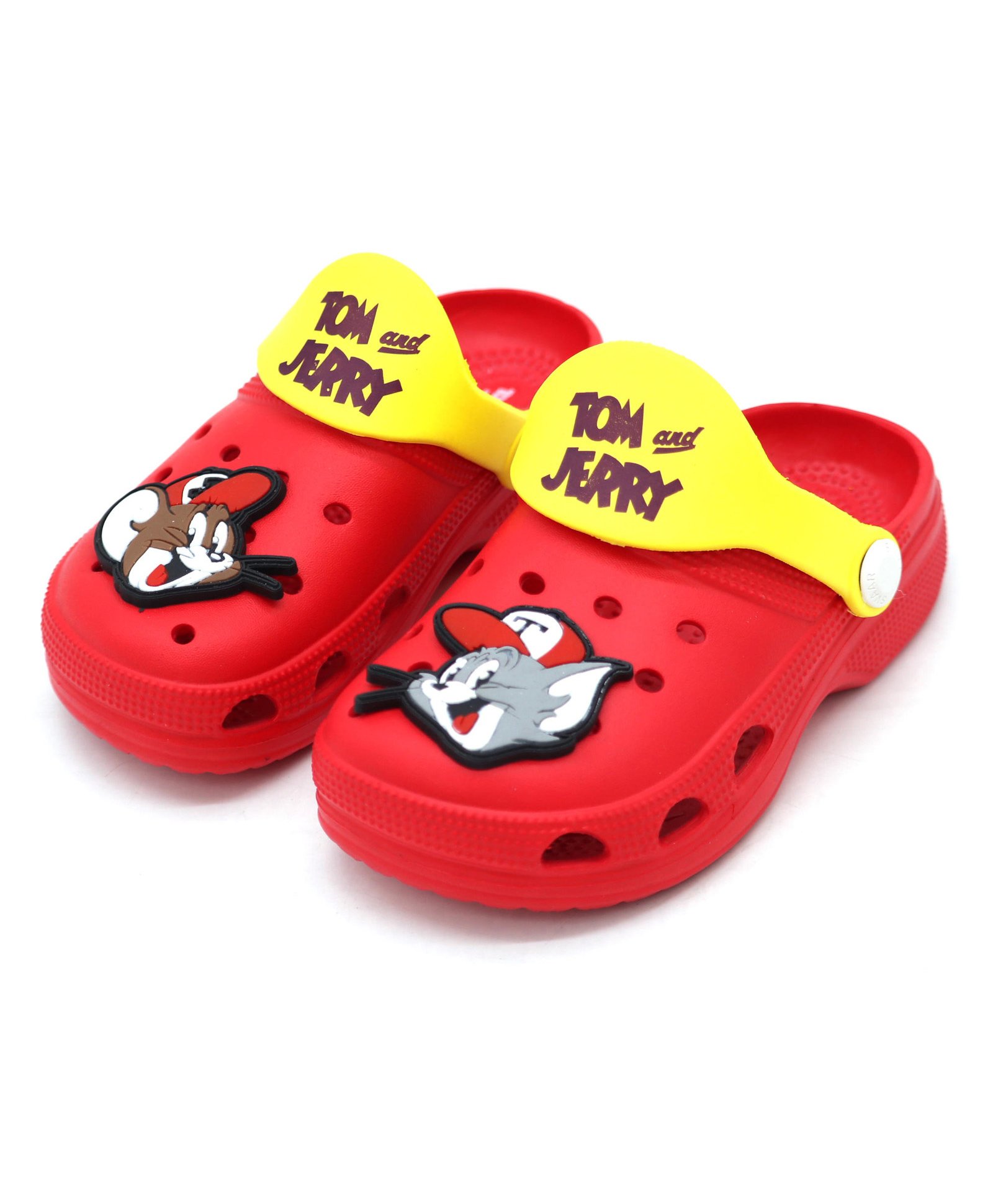 Svaar Tom & Jerry Featuring Characters Applique Detailed Perforated Clogs - Tomato Red-picture-10