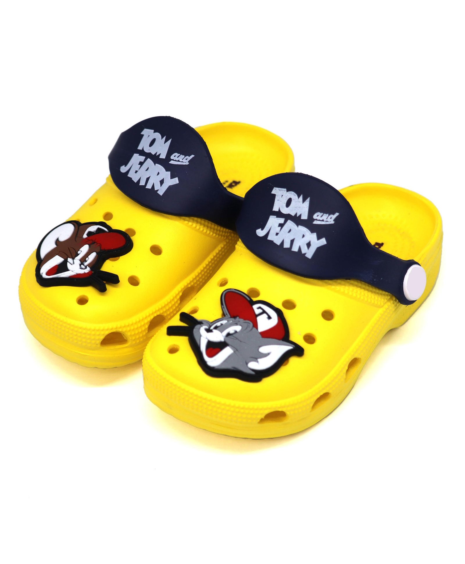 Svaar Tom & Jerry Featuring Characters Applique Detailed Perforated Clogs - Yellow-image-23
