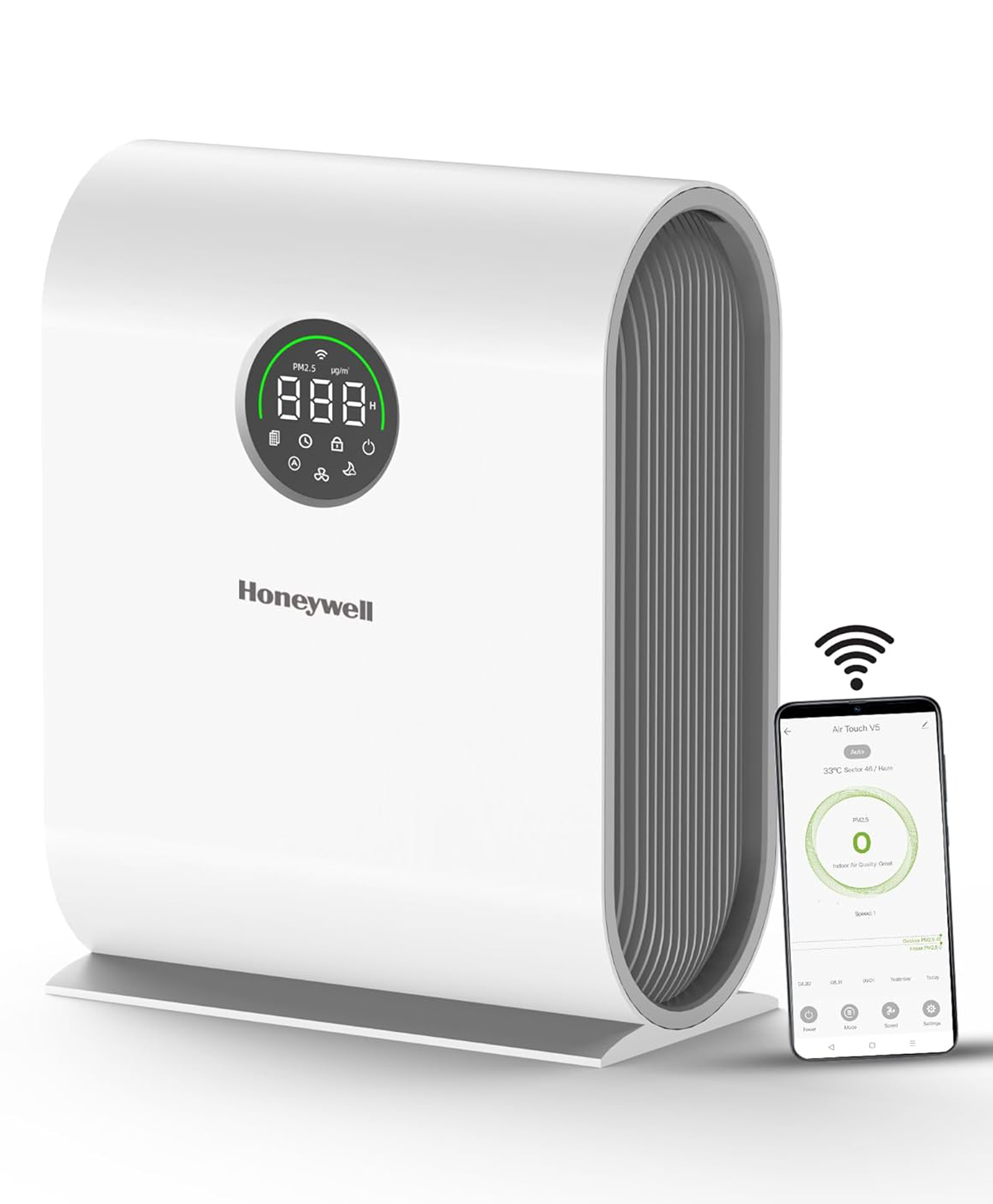 Honeywell Air Touch V5 Air Purifier Home With4-stage Filtration - Grey