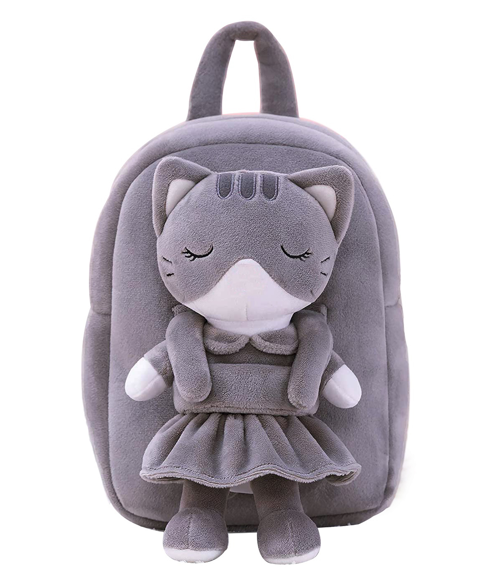 Frantic Premium School Bag Full Body Grey Cat for Kids - 14 Inches-image-28