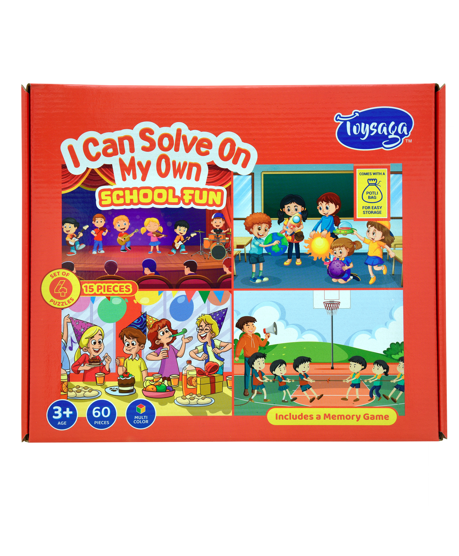 Toysaga I Can Solve On My Own| School Fun| Set of 4 Jigsaw Puzzles (60 Pieces) for Kids Above 3+ Years| Memory Game| 28 Sets of Similar Objects| Fun & Educational Game| Gift for Boys & Girls-picture-19