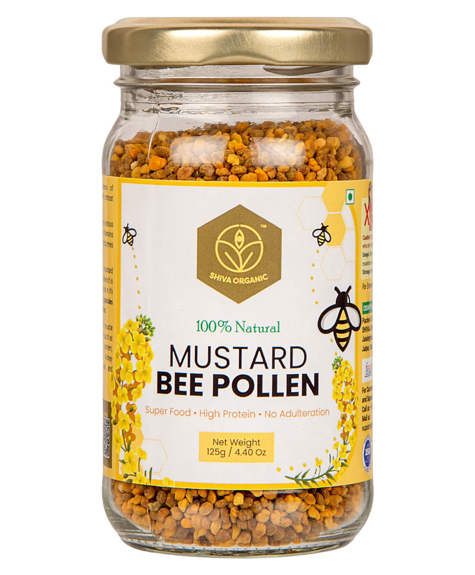 Shiva Organic Mustard Bee Pollen Granule - Immunity,Energy Booster | 100% Natural | Rich in Protein, Vitamin B, Minerals, Anti-Oxidants | Improves Digestive, Bone, BP health - 125g-image-10