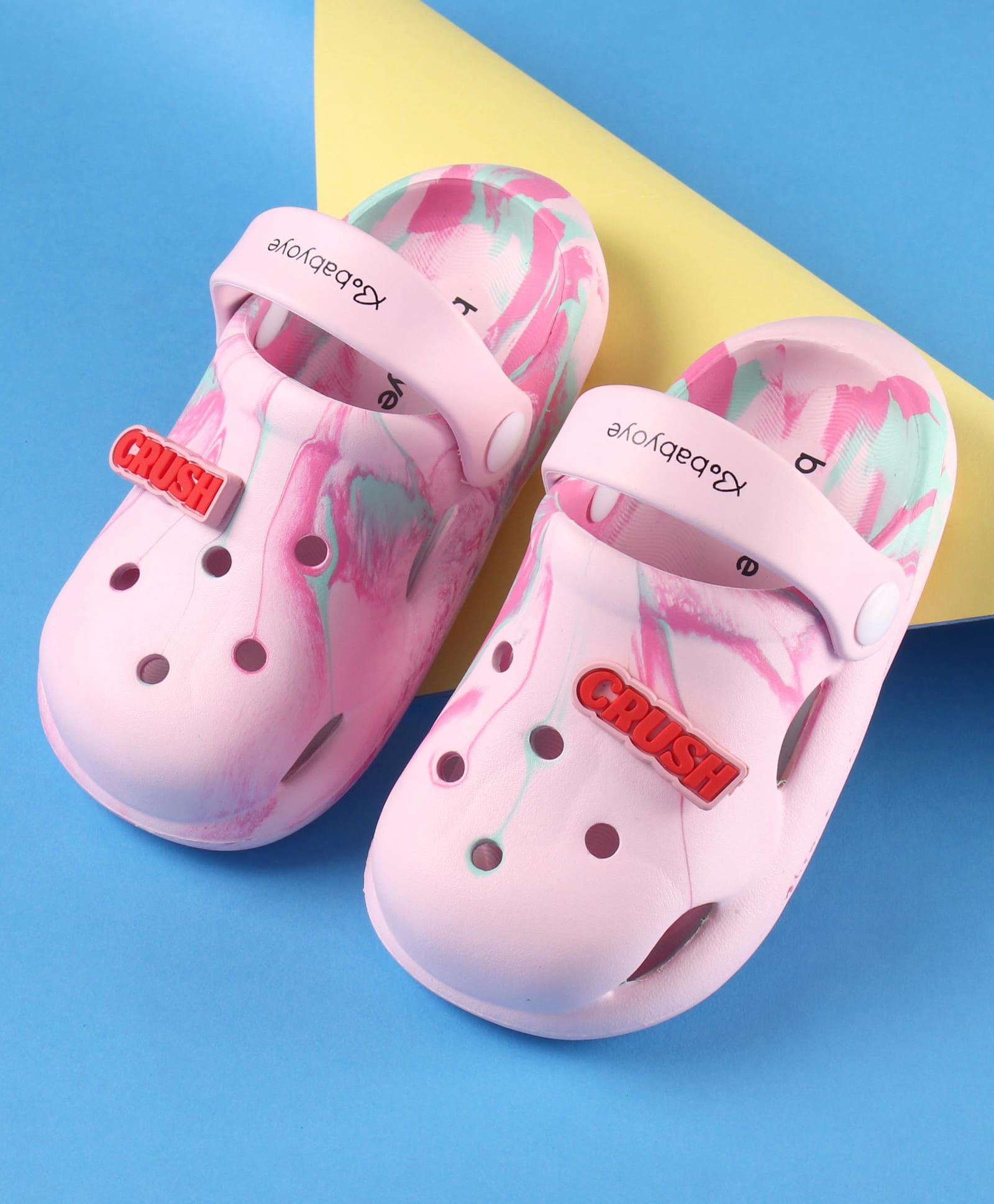 Babyoye Clogs with Back Strap Closure & Crush Applique - Pink-picture-18