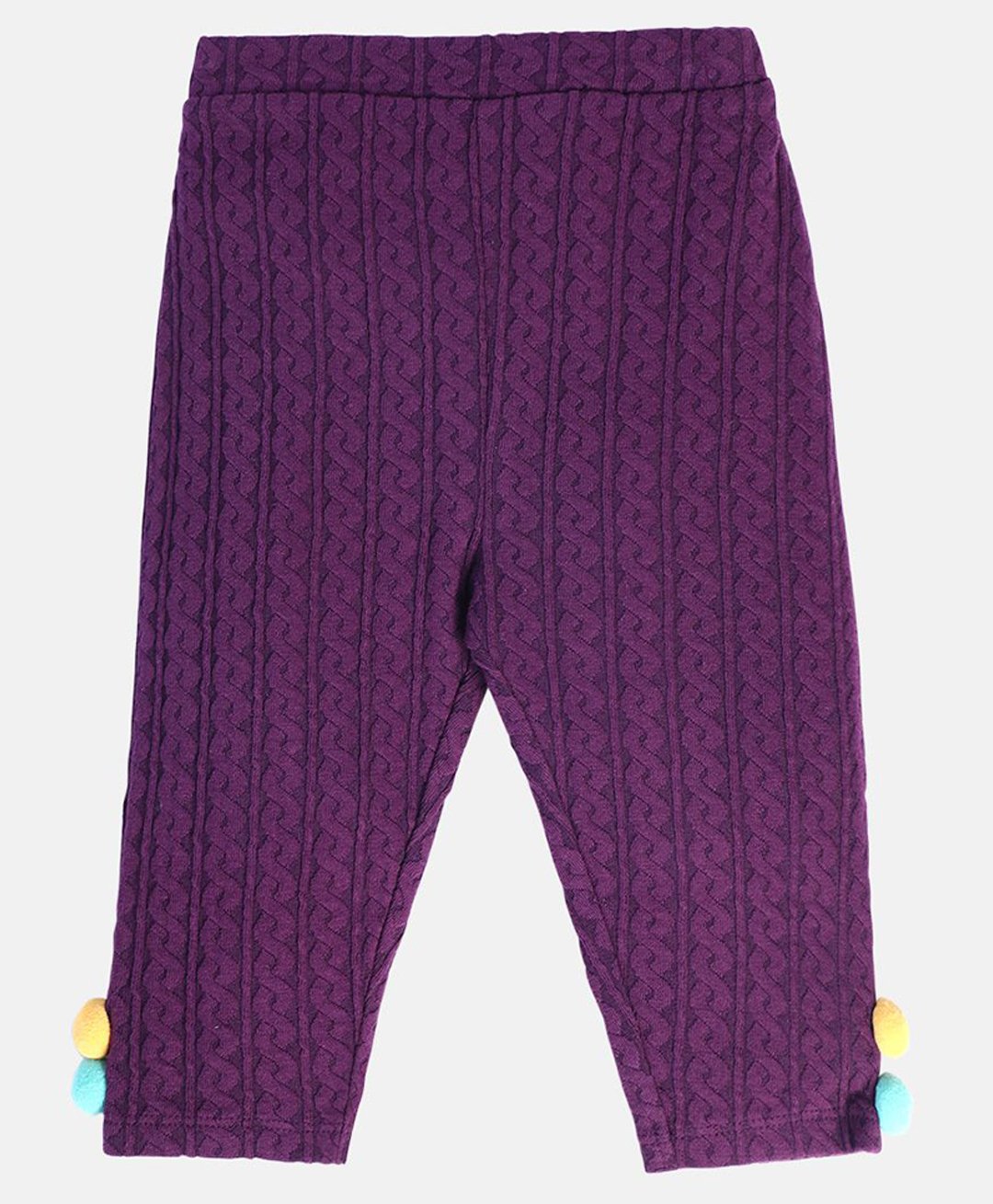 MINI KLUB Cotton Self Designed Pant- Purple-picture-14