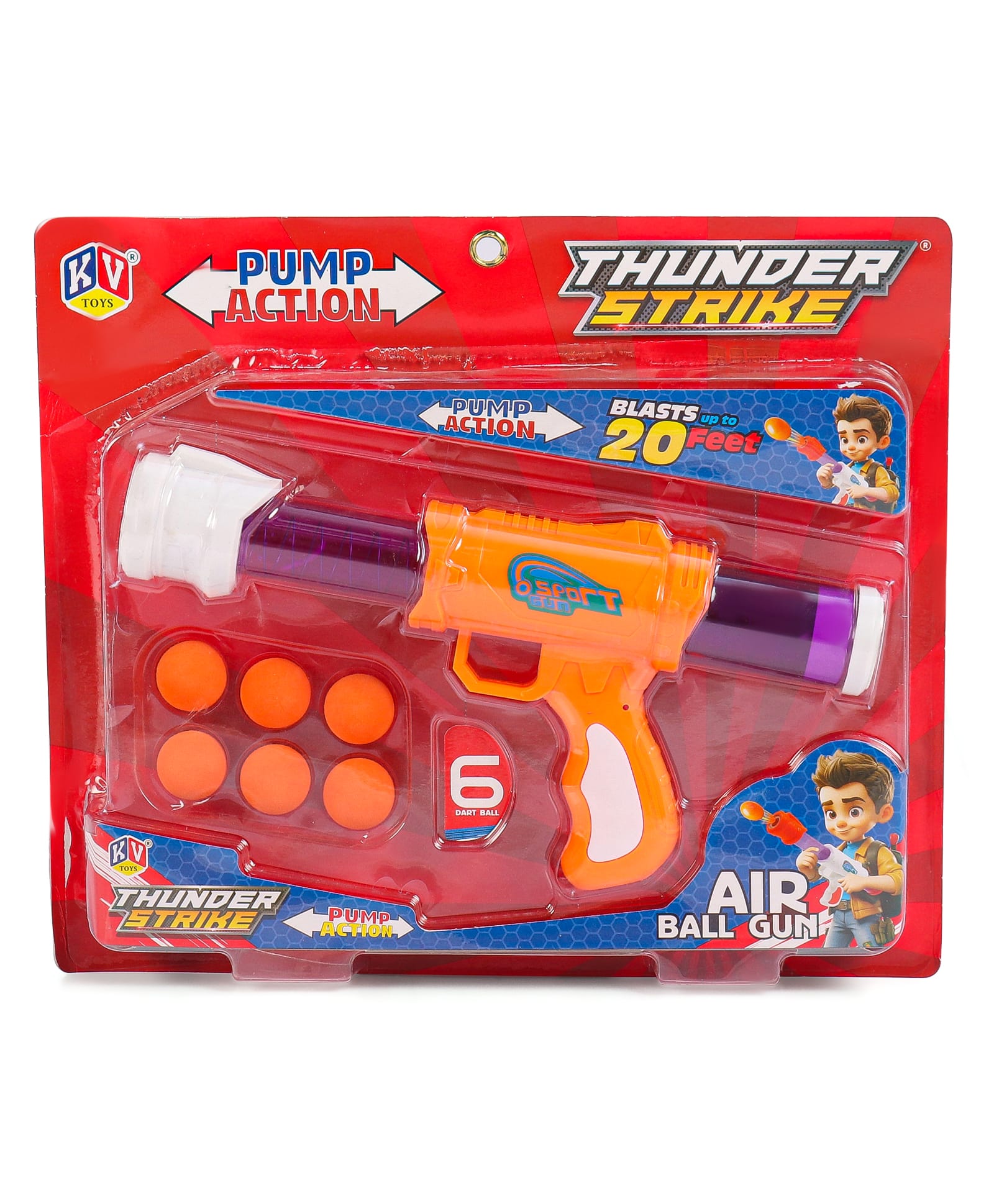 KiddyBuddy Thunderstrike Air Dart Ball Gun - Orange-picture-22