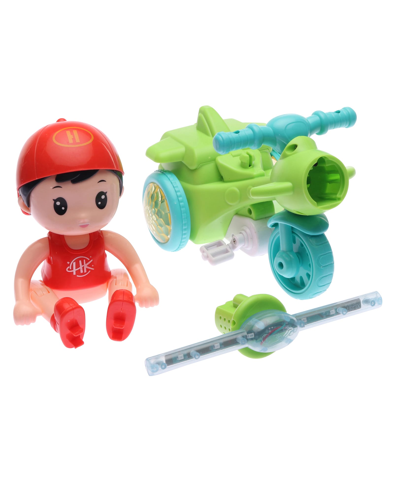 KiddyBuddy Bump & Go Boy with Tricycle Light and Musical Toy - Red & Green-picture-14