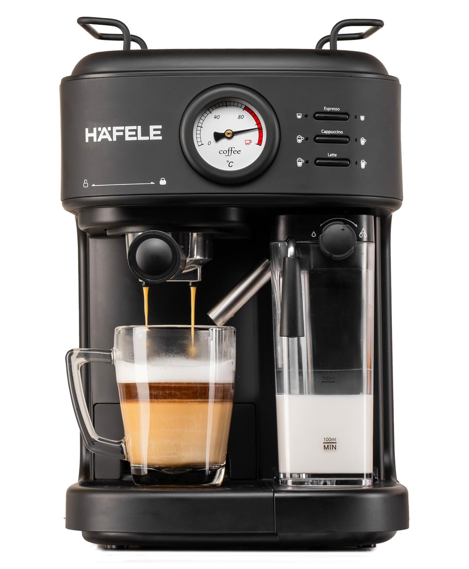 Hafele U-Kaffee Plus Coffee Machine, 15Bar 1250W-Black-image-6